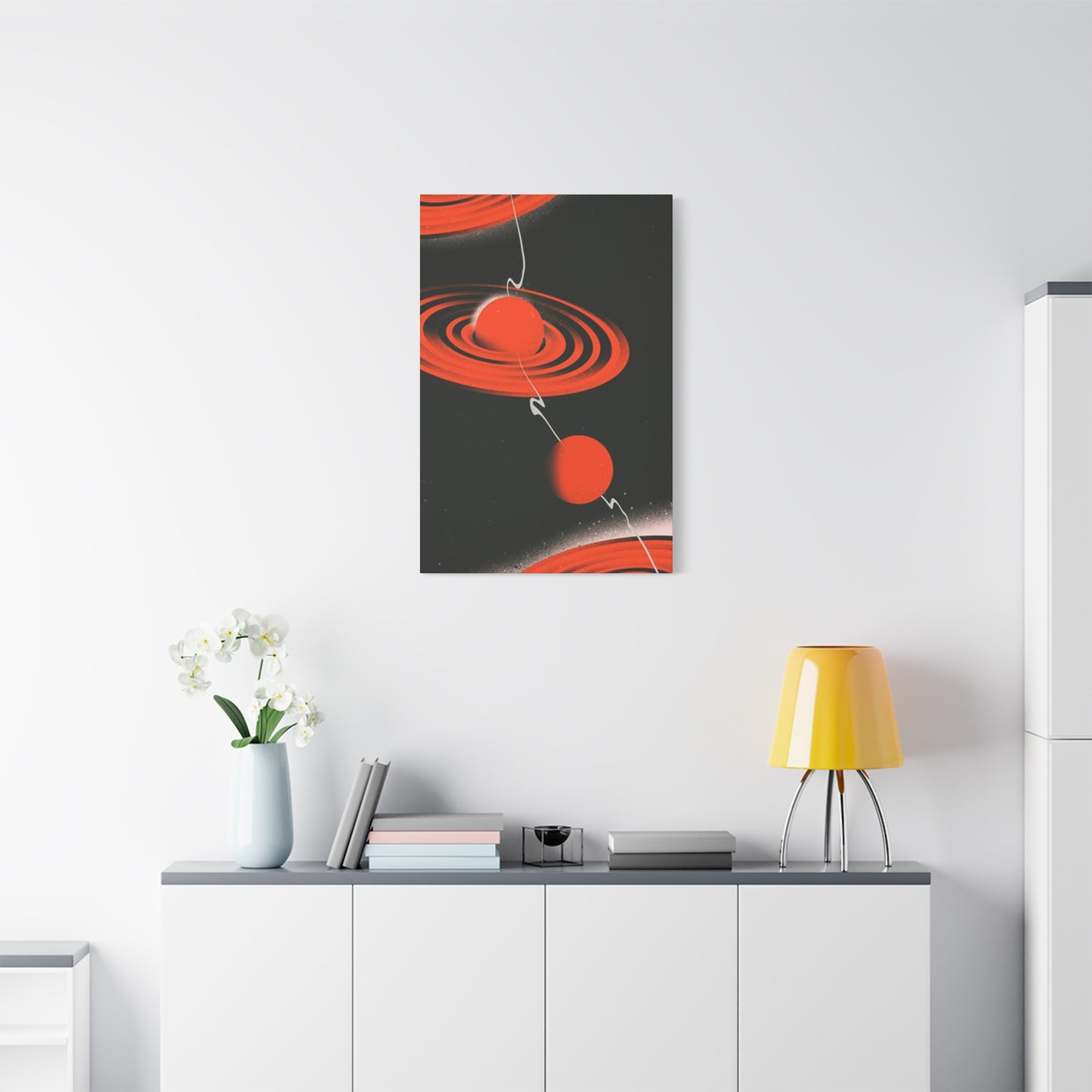 Red Saturn Planet Poster Wall Art & Canvas Prints
