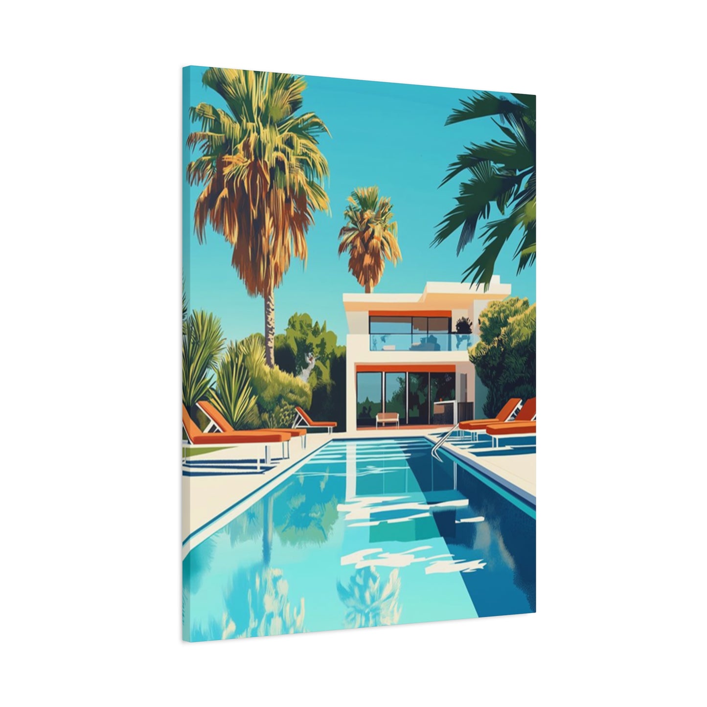 Long Swimming Pool In Resort Wall Art & Canvas Prints