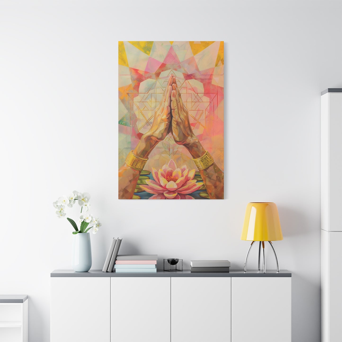 Namaste Gesture Painting Wall Art & Canvas Prints
