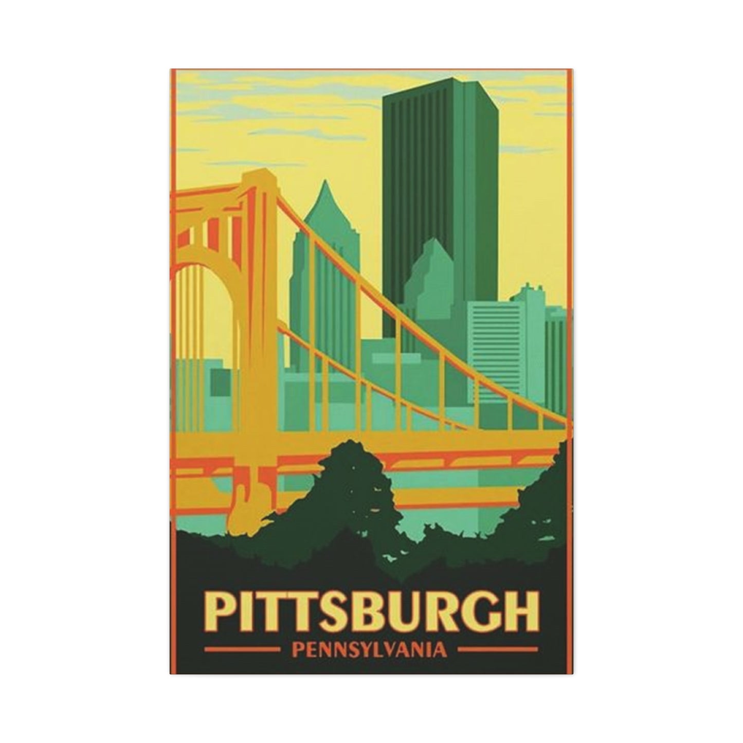 Steel Bridge Pittsburgh Poster Wall Art & Canvas Prints