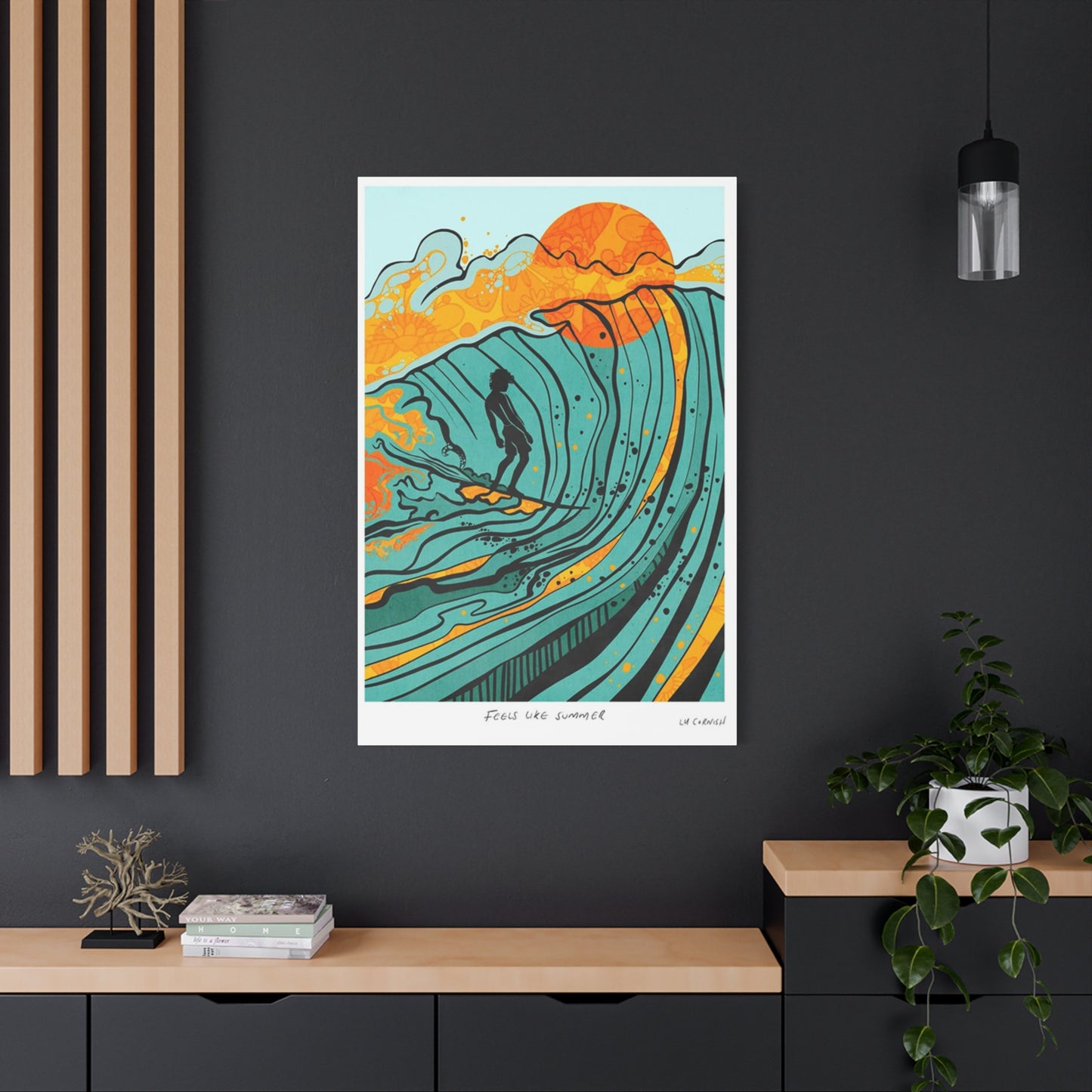 Surfing Drawing Wall Art & Canvas Prints