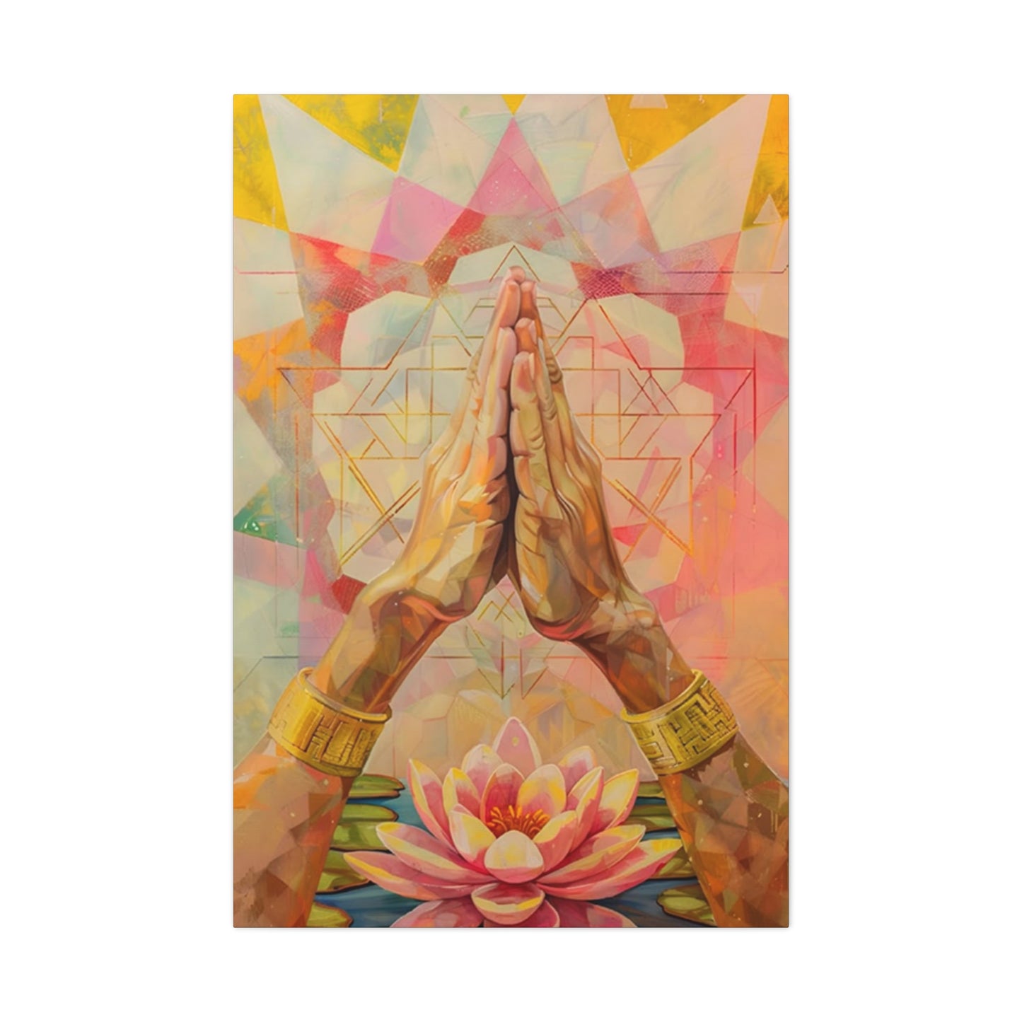 Namaste Gesture Painting Wall Art & Canvas Prints