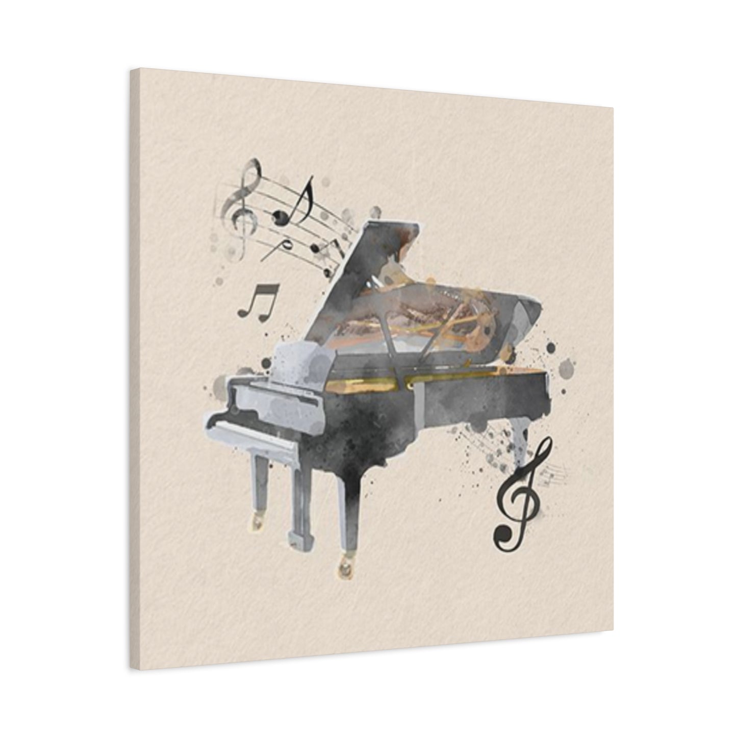 Grey Piano Painting Wall Art & Canvas Prints