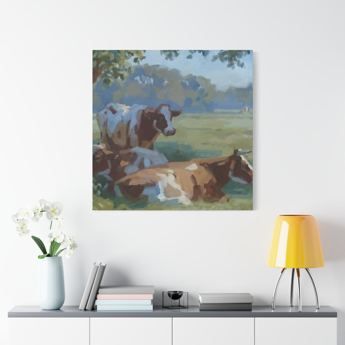 Cow Eat Grass Wall Art & Canvas Prints