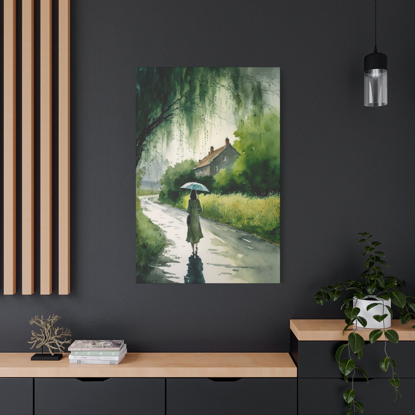 Girl In Rain Wall Art & Canvas Prints
