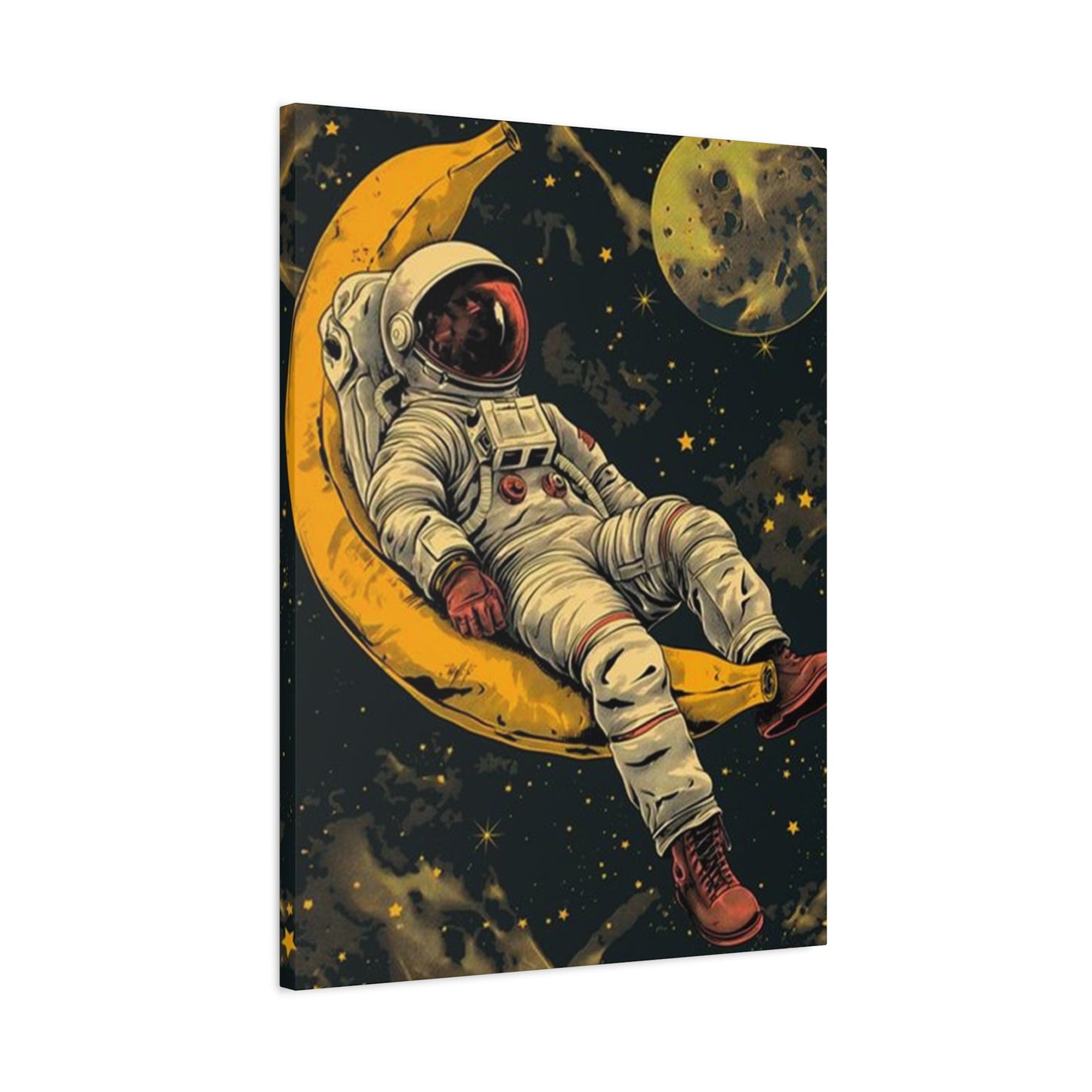Astronaut On Banana In Space Wall Art & Canvas Prints