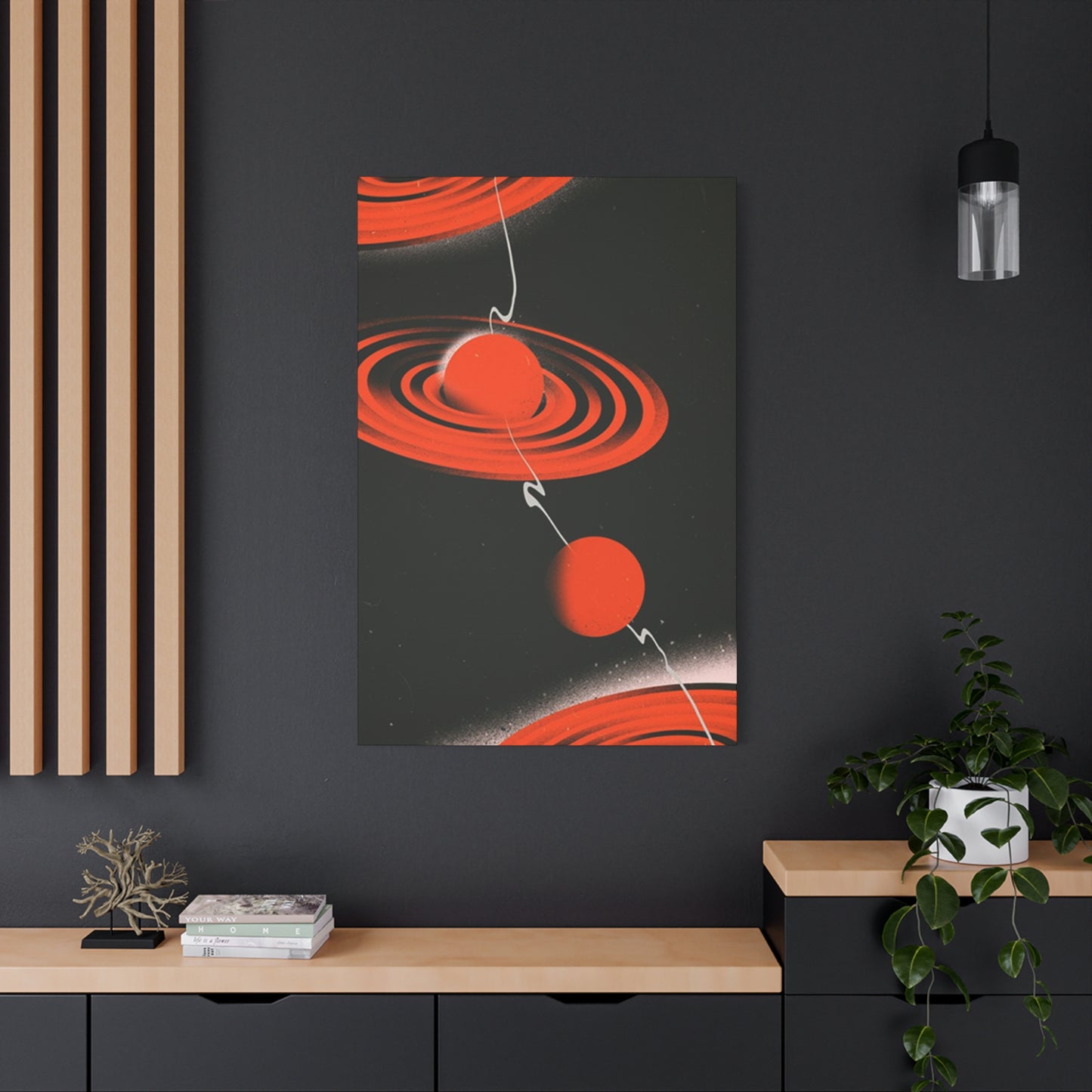 Red Saturn Planet Poster Wall Art & Canvas Prints