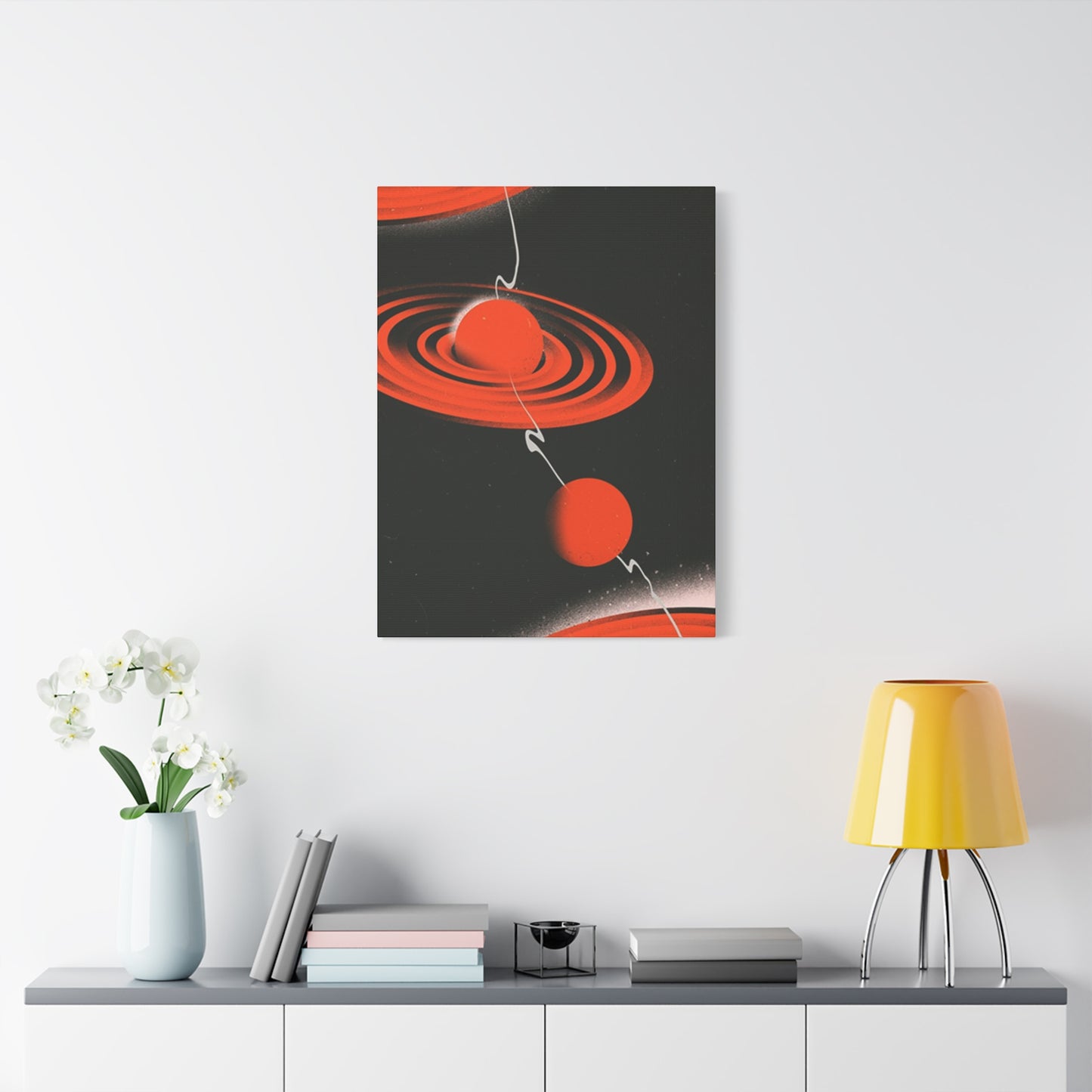 Red Saturn Planet Poster Wall Art & Canvas Prints
