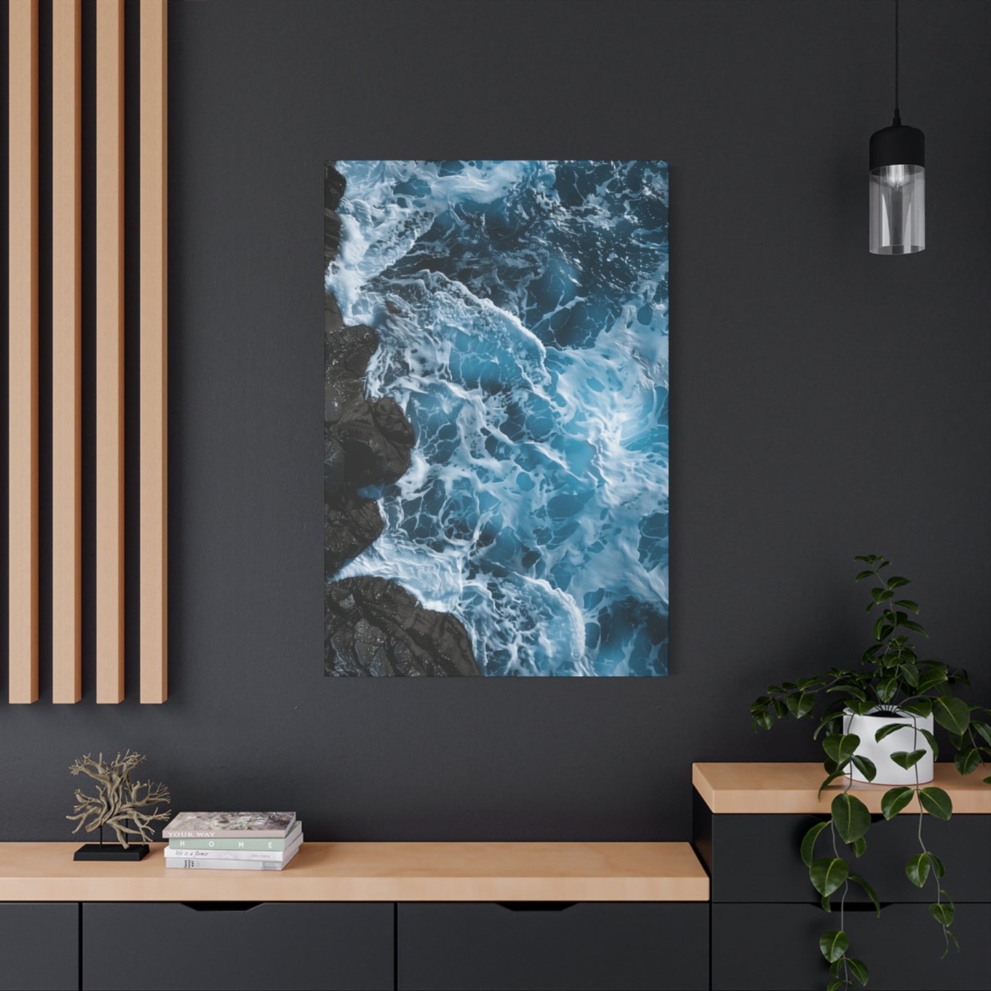 Sea Waves Hitting Rocks Wall Art & Canvas Prints