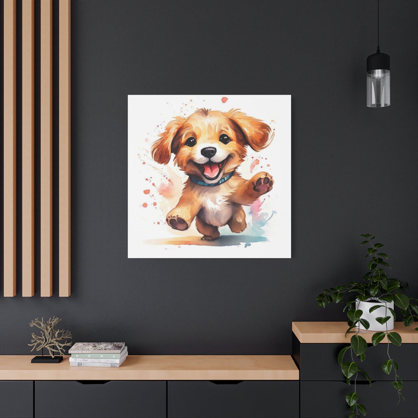 Happy Dancing Dog Puppy Wall Art & Canvas Prints