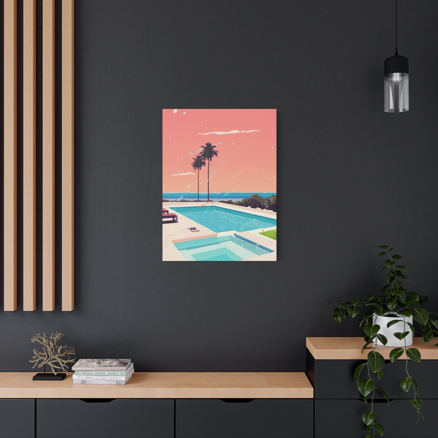 Swimming Pool In Resort With A Sunset Wall Art & Canvas Prints