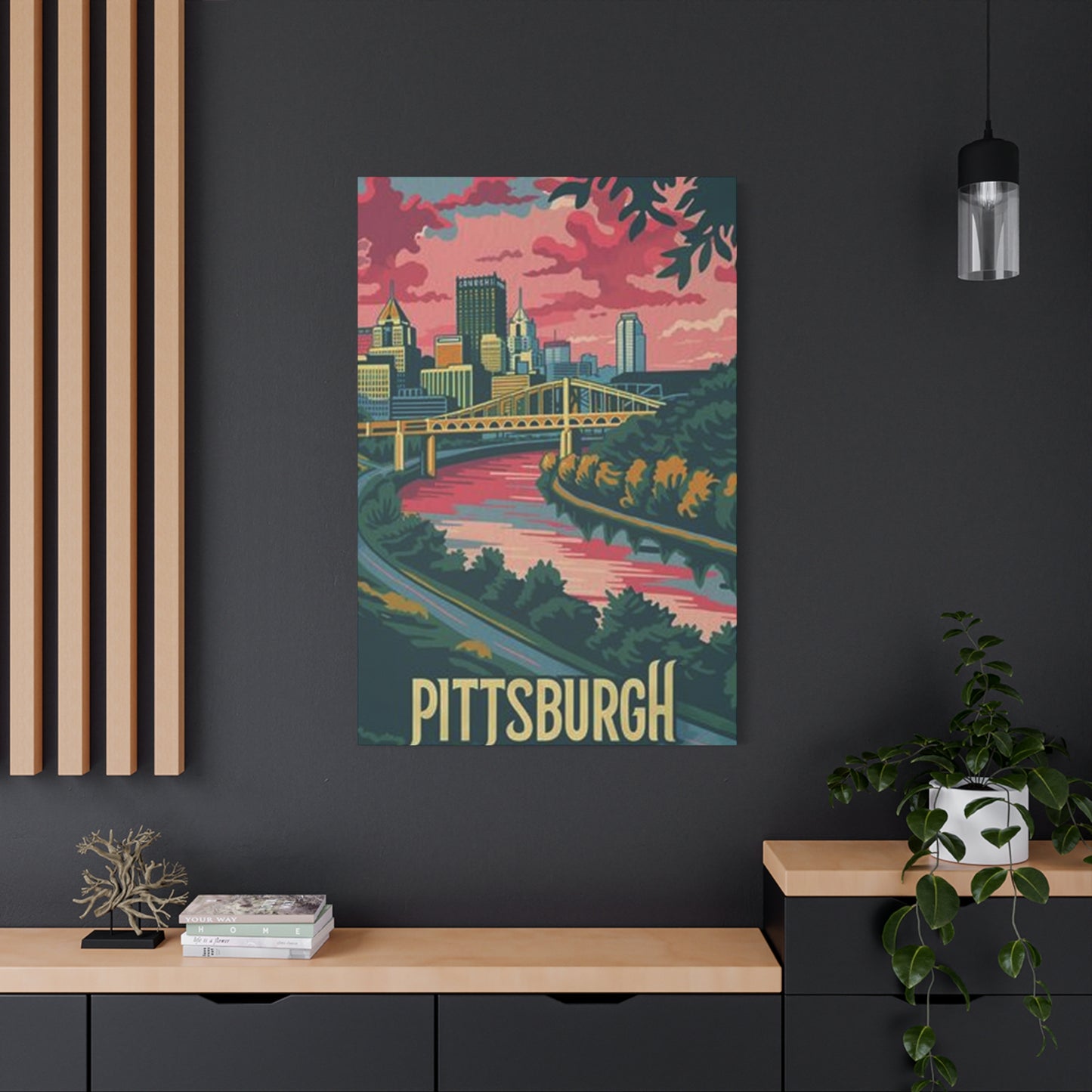 Pink Sky Pittsburgh Poster Wall Art & Canvas Prints