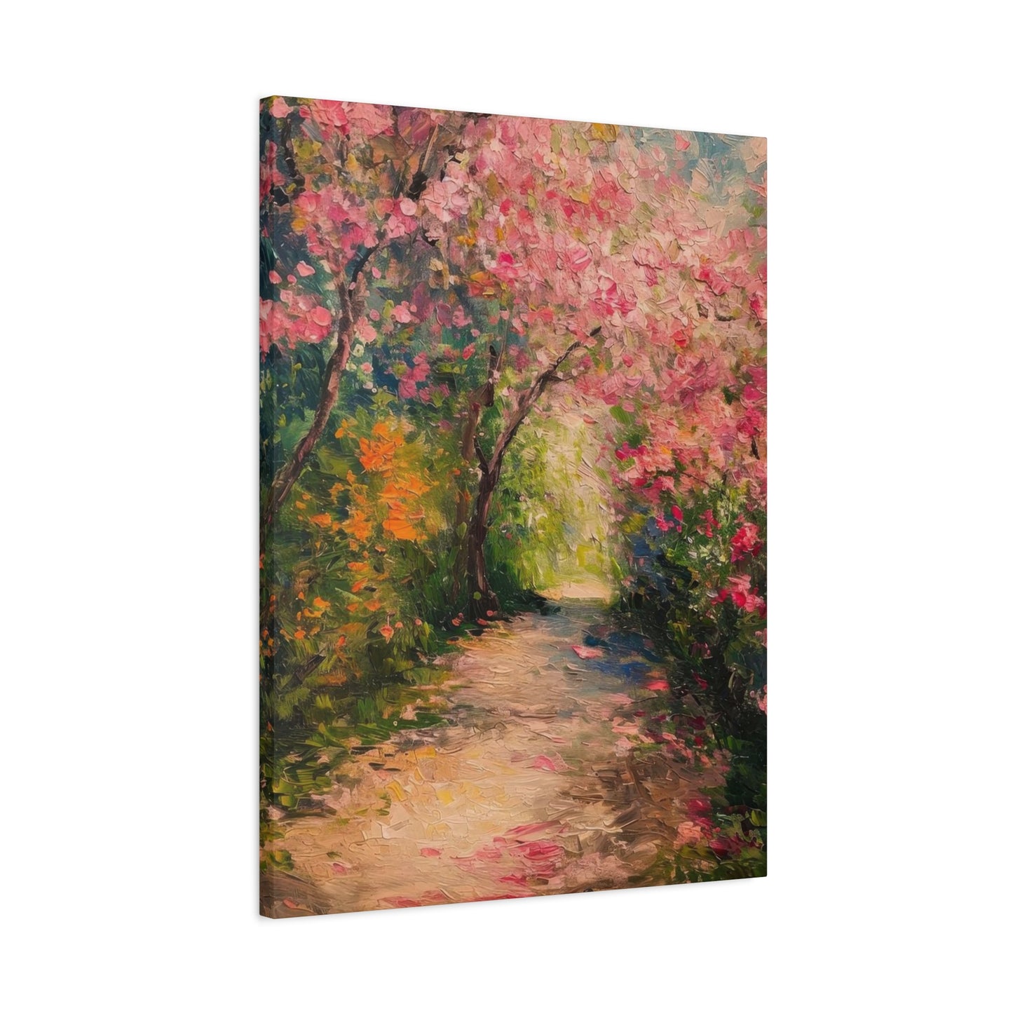 Pathway Pink Colorful Flowers Wall Art & Canvas Prints