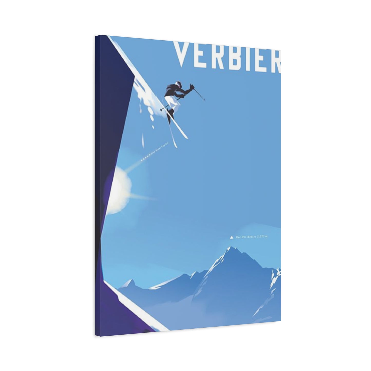 Skiing At The Cliff Wall Art & Canvas Prints