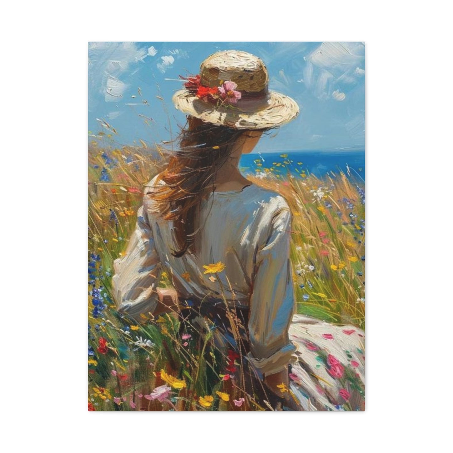 Woman by the Sea Wall Art & Canvas Prints