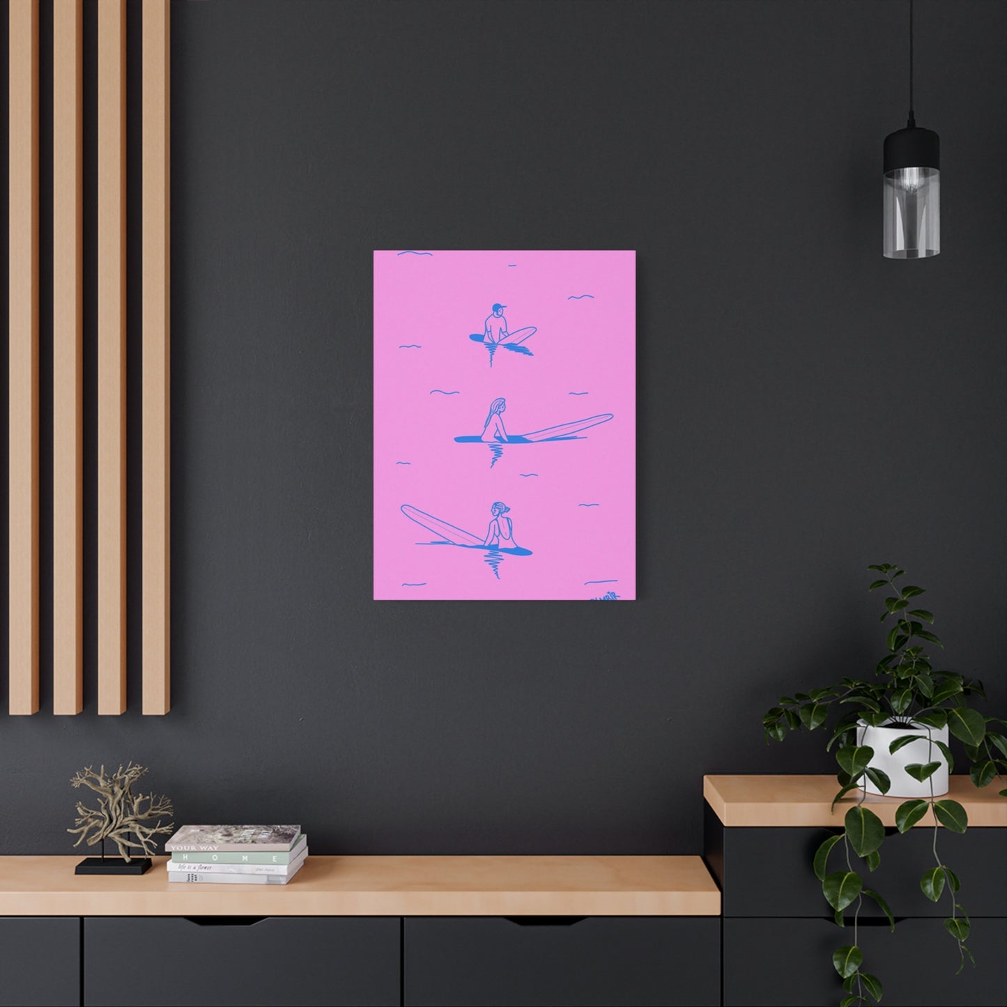 Surfing In Ocean Painting Wall Art & Canvas Prints