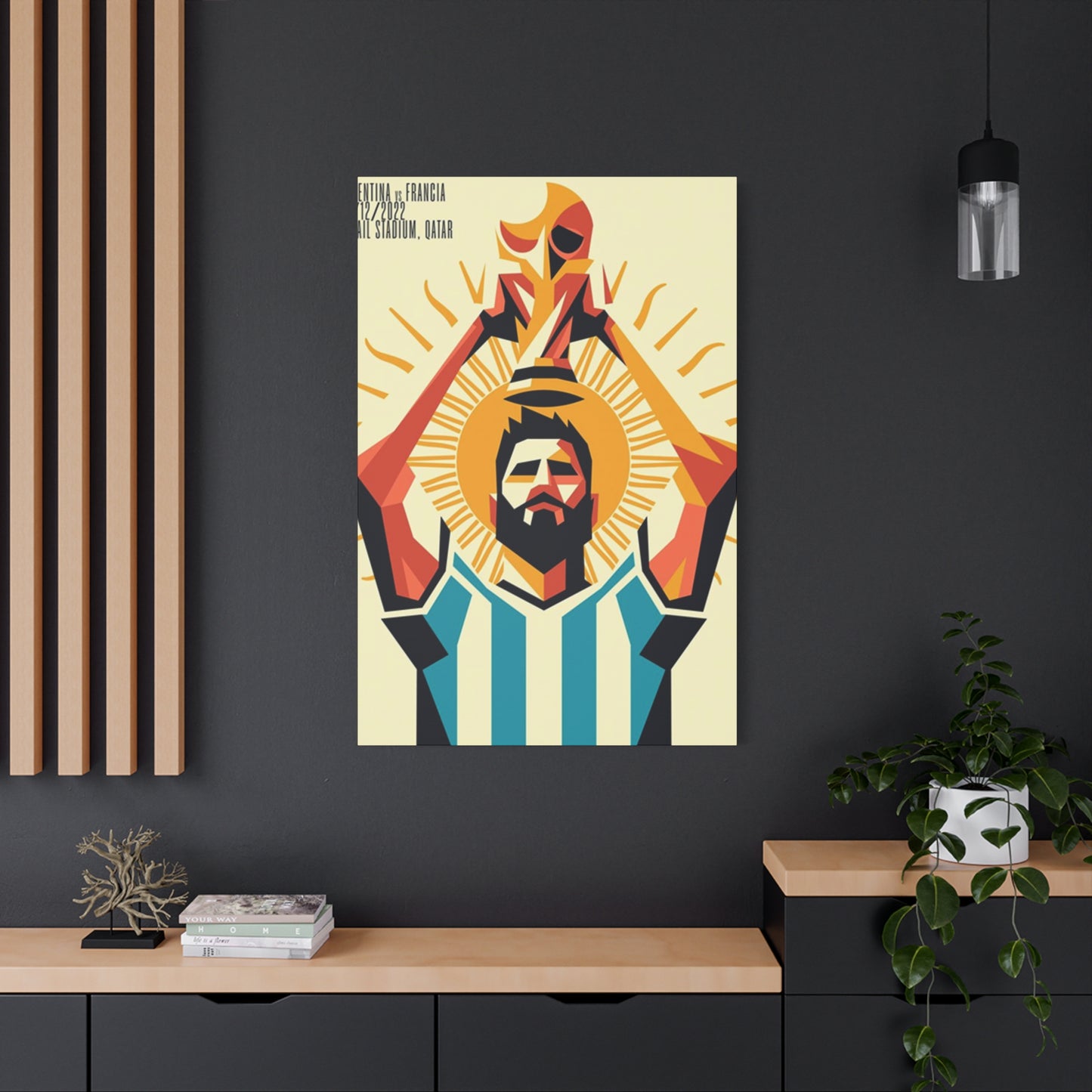 Messi Holding Cup Wall Art & Canvas Prints