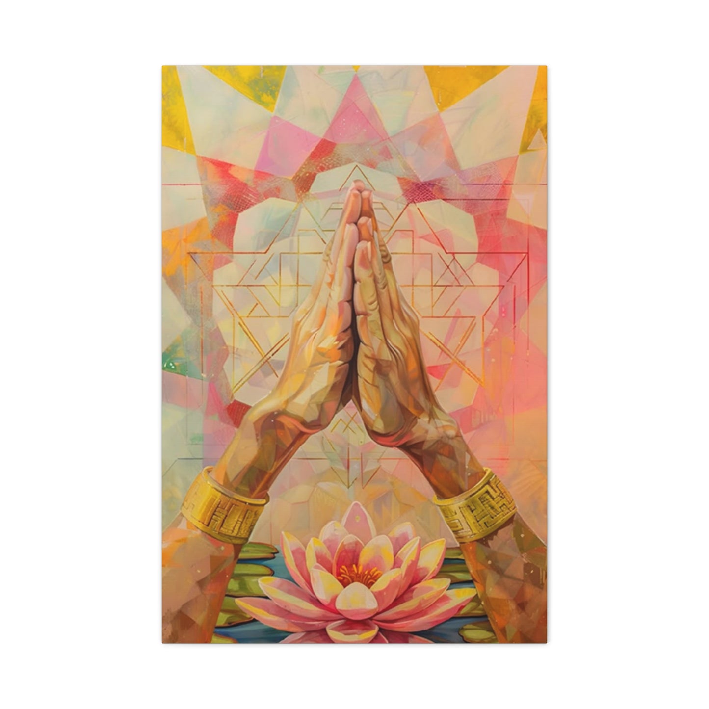 Namaste Gesture Painting Wall Art & Canvas Prints