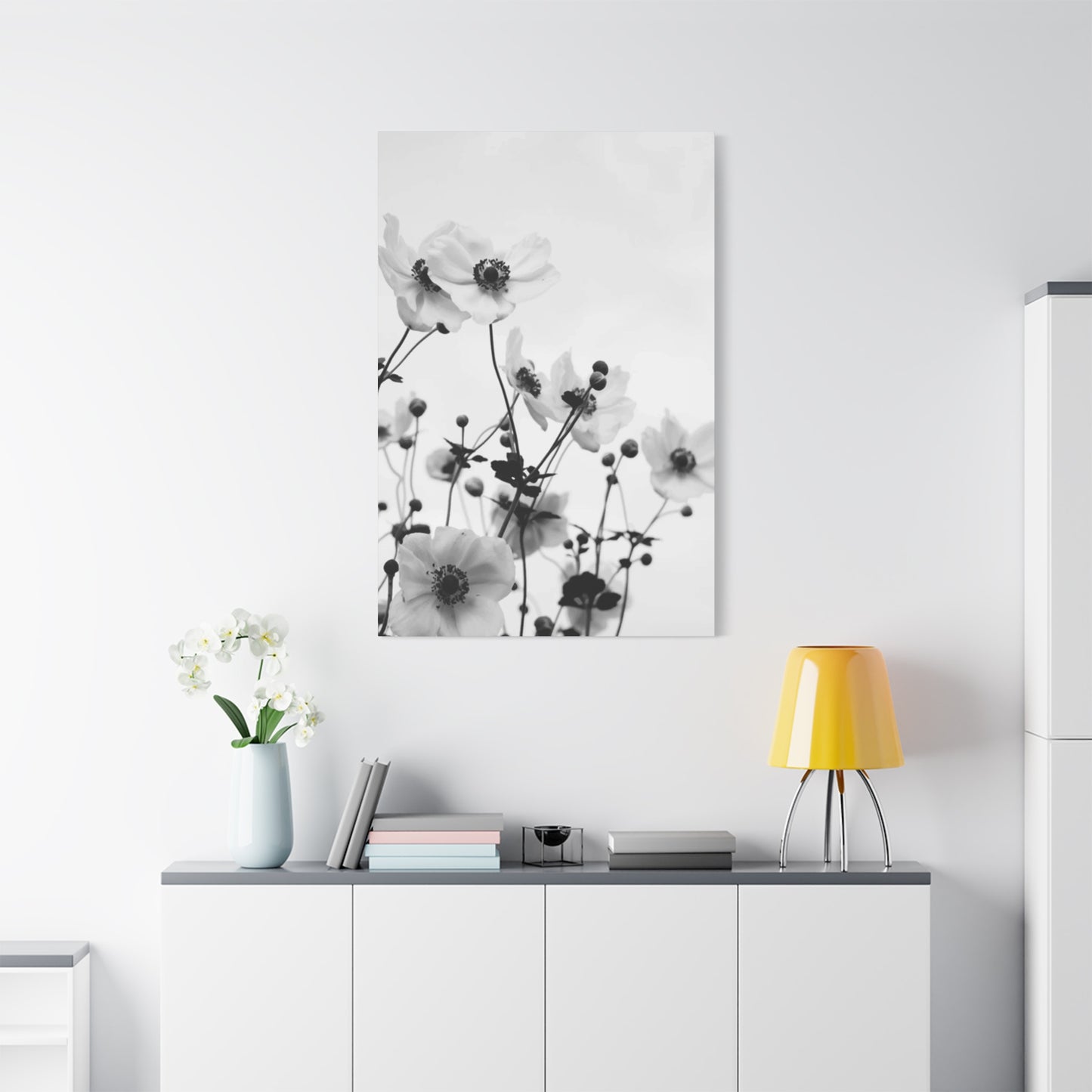 Black & White Small Flowers Wall Art & Canvas Prints