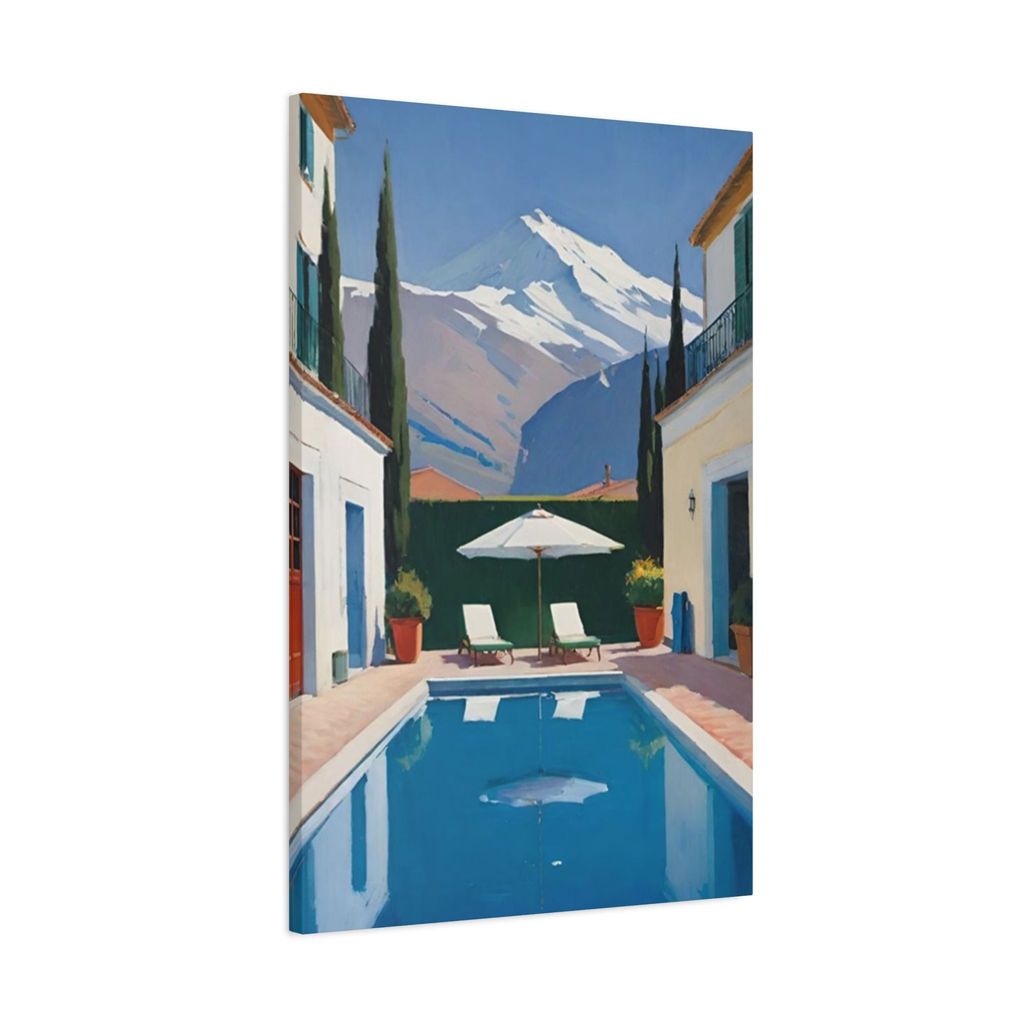 Swimming Pool In Resort With Mountain View Wall Art & Canvas Prints