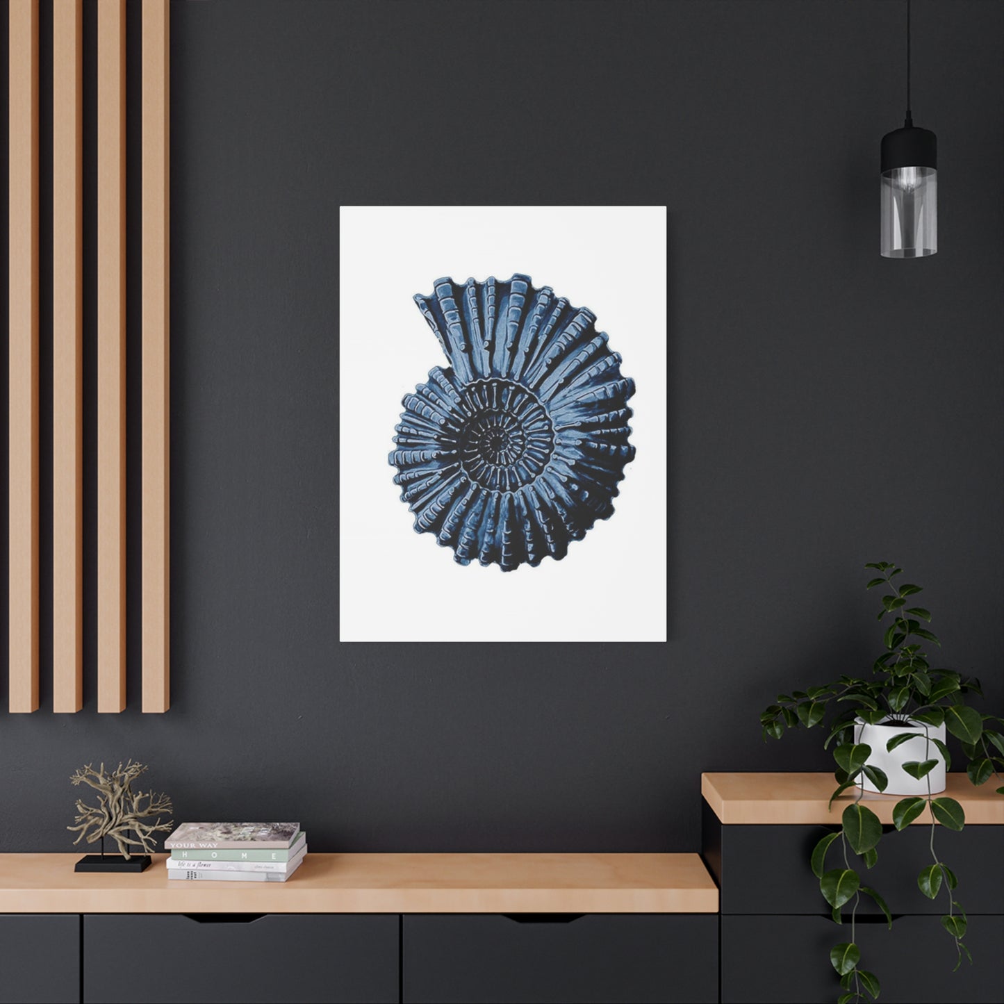 Beautiful Blue Shell Shape Poster Wall Art & Canvas Prints