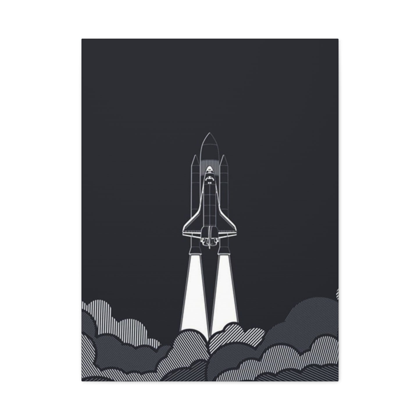 Dark Rocket Launch Poster Wall Art & Canvas Prints