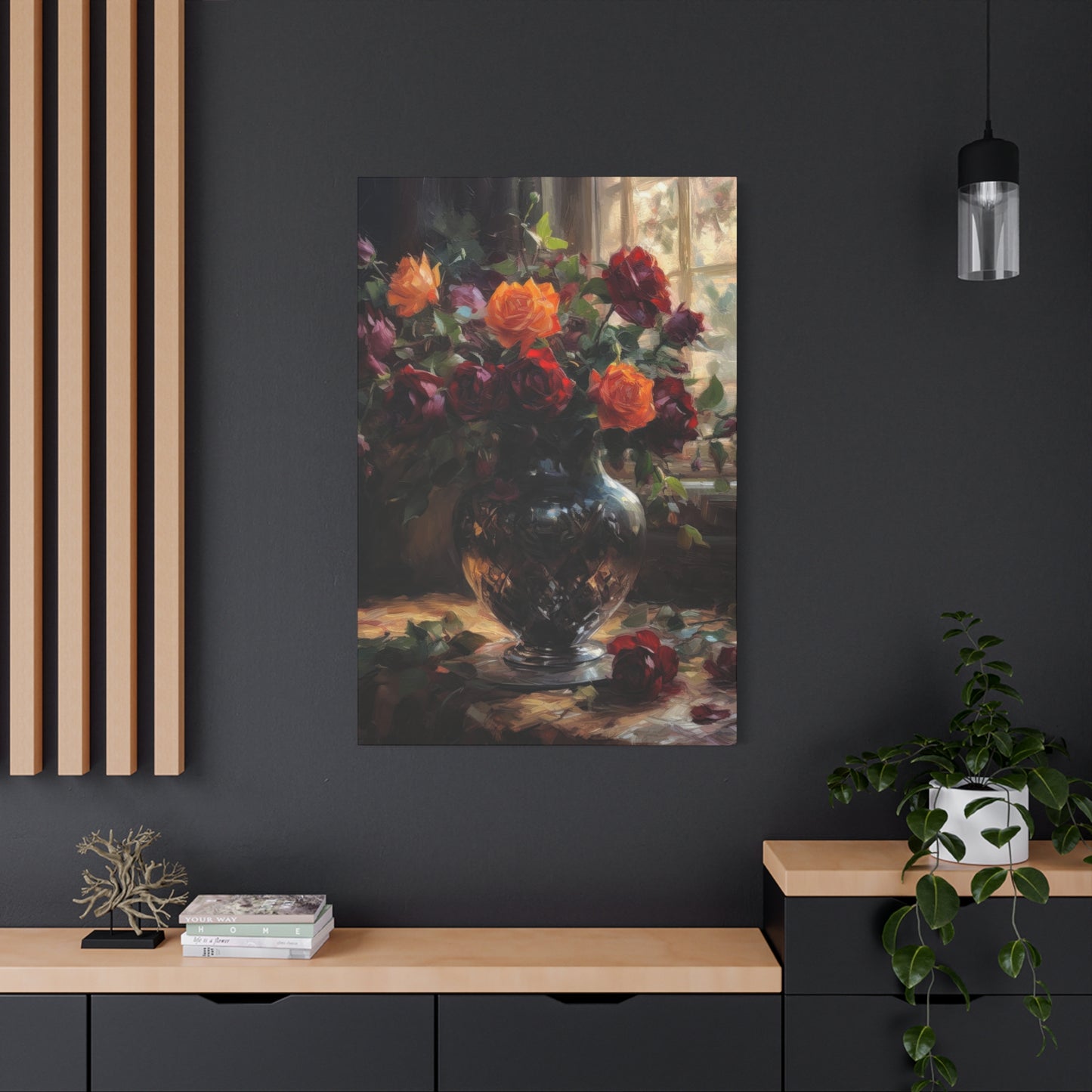 Vase Light Through Window Dark Academia Wall Art & Canvas Prints