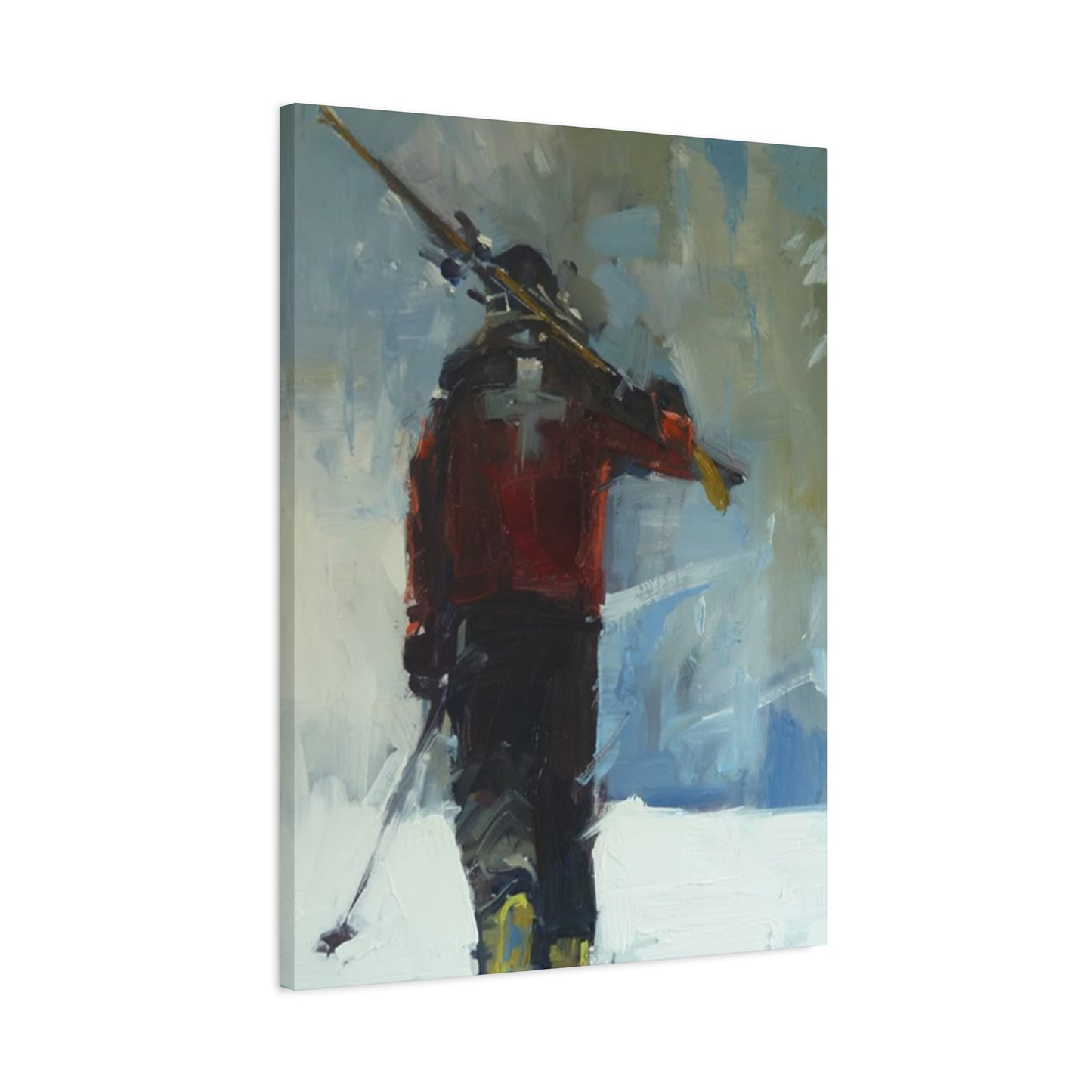 Skiing Man With Skies Wall Art & Canvas Prints