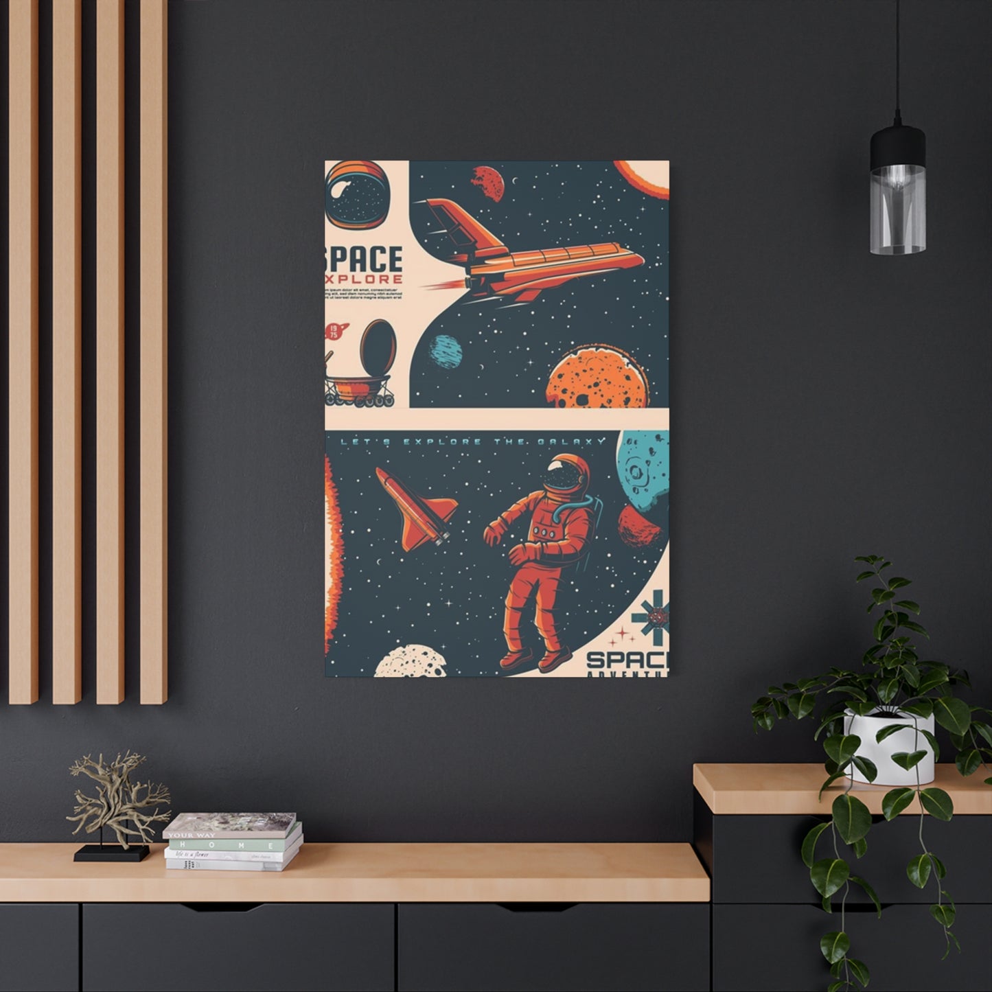 Space Explore Adventure Poster Wall Art & Canvas Prints