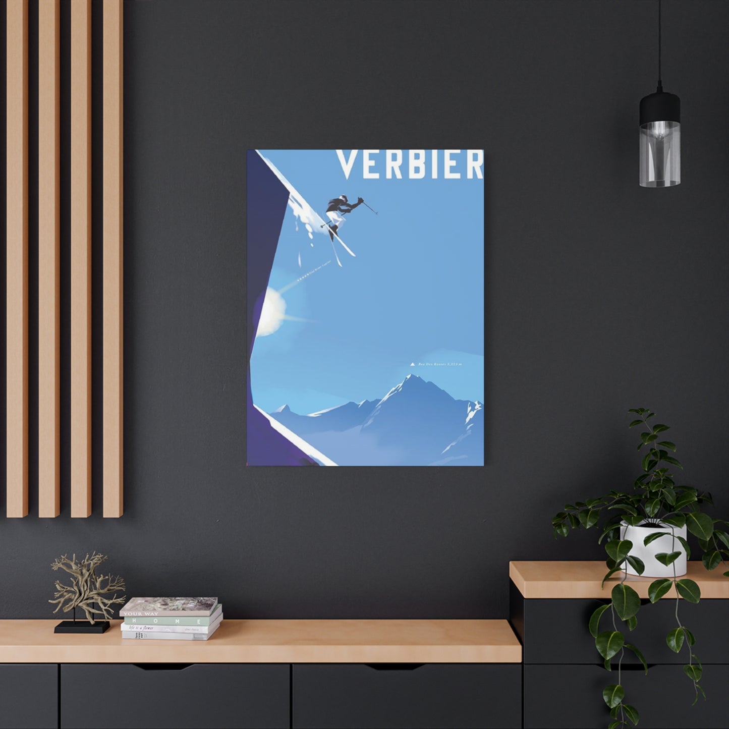 Skiing At The Cliff Wall Art & Canvas Prints