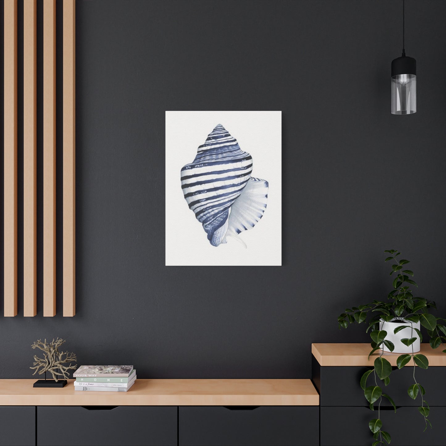 Blue & White Shell Drawing Wall Art & Canvas Prints