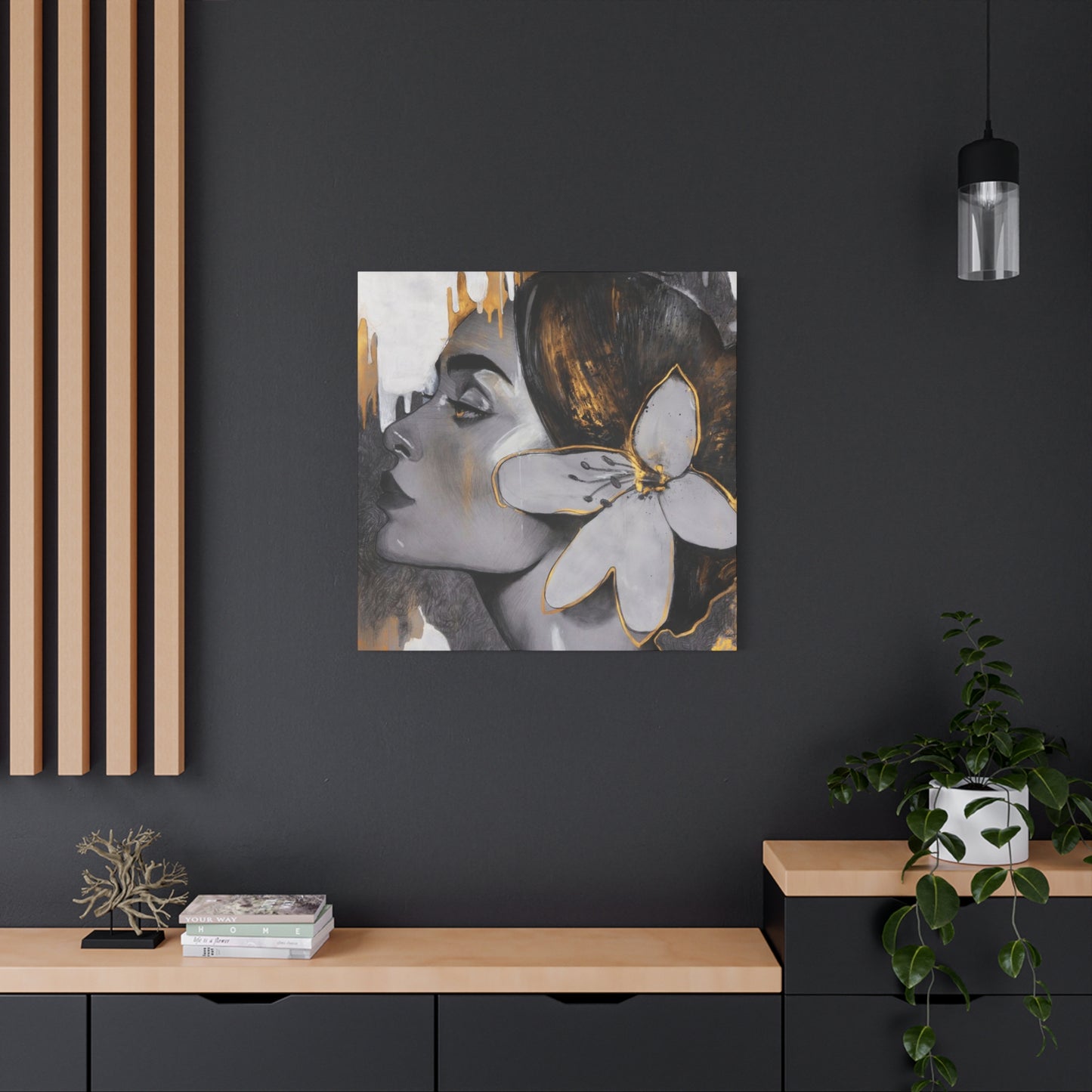 Woman with Lily Wall Art & Canvas Prints