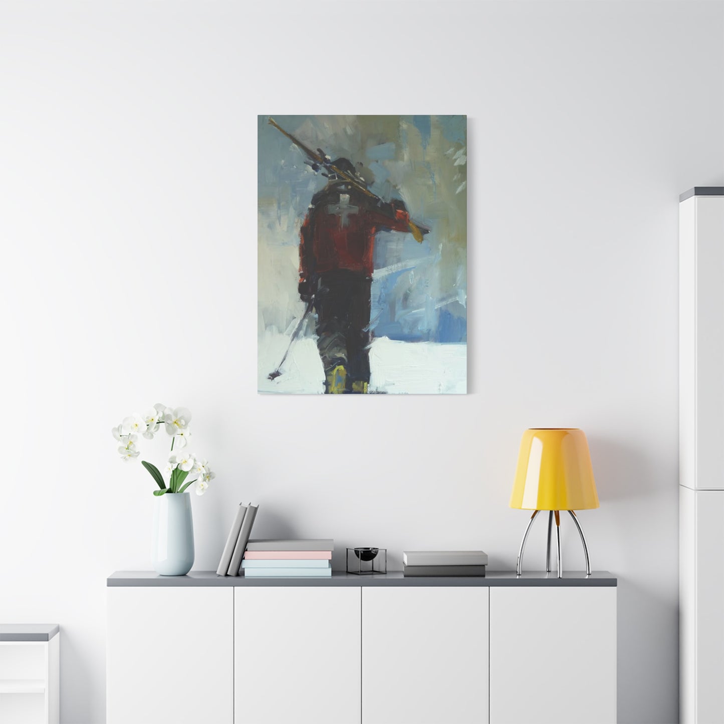Skiing Man With Skies Wall Art & Canvas Prints