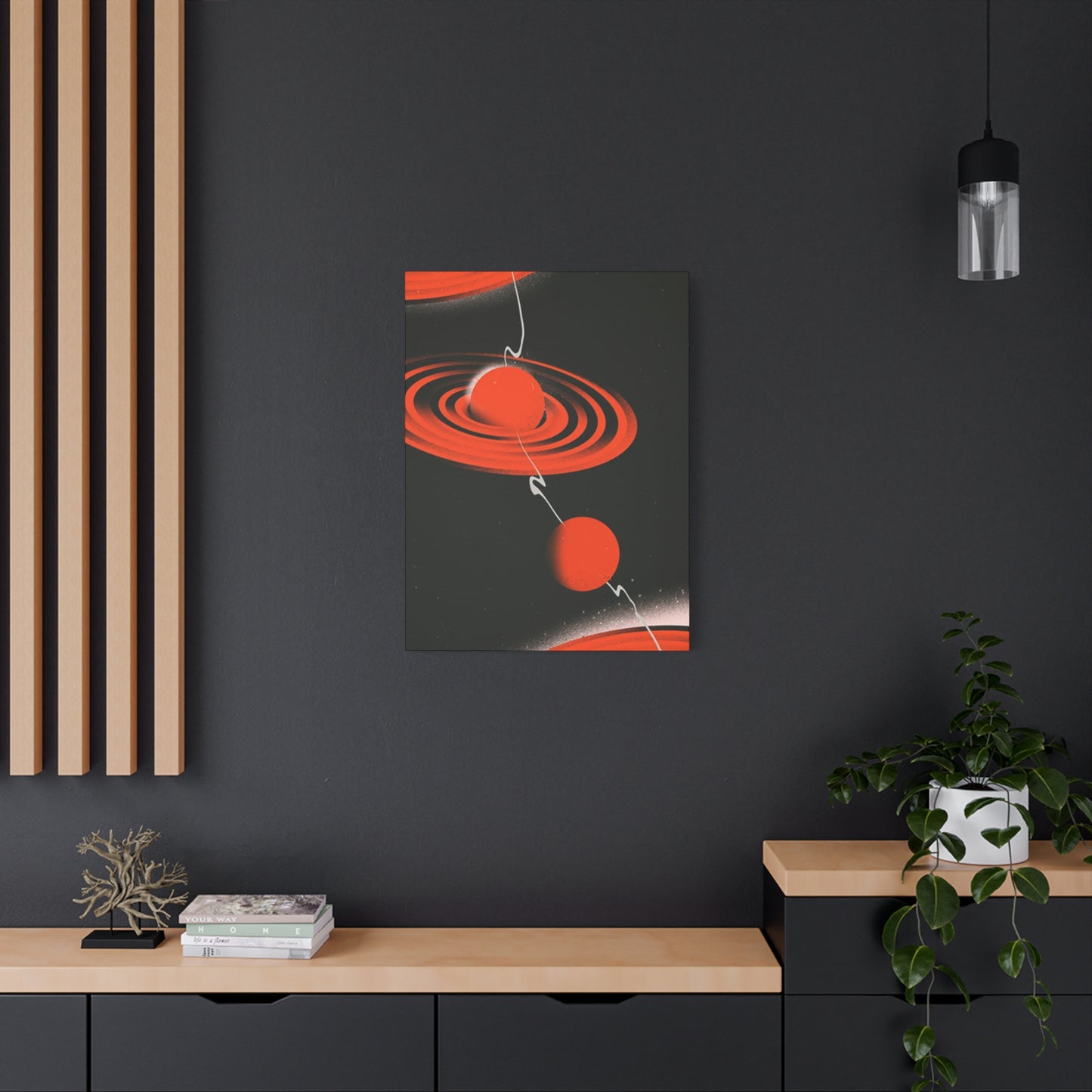 Red Saturn Planet Poster Wall Art & Canvas Prints