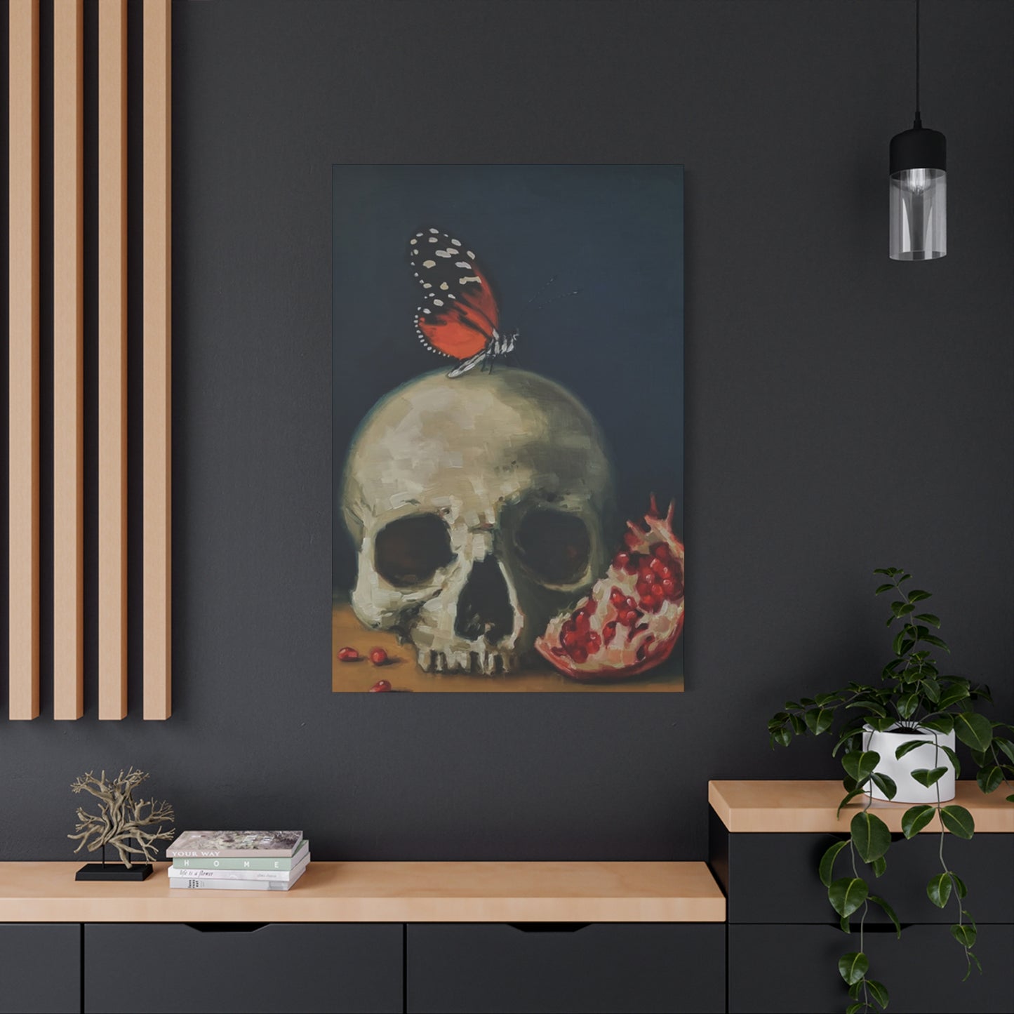 Butterfly On Skull Wall Art & Canvas Prints