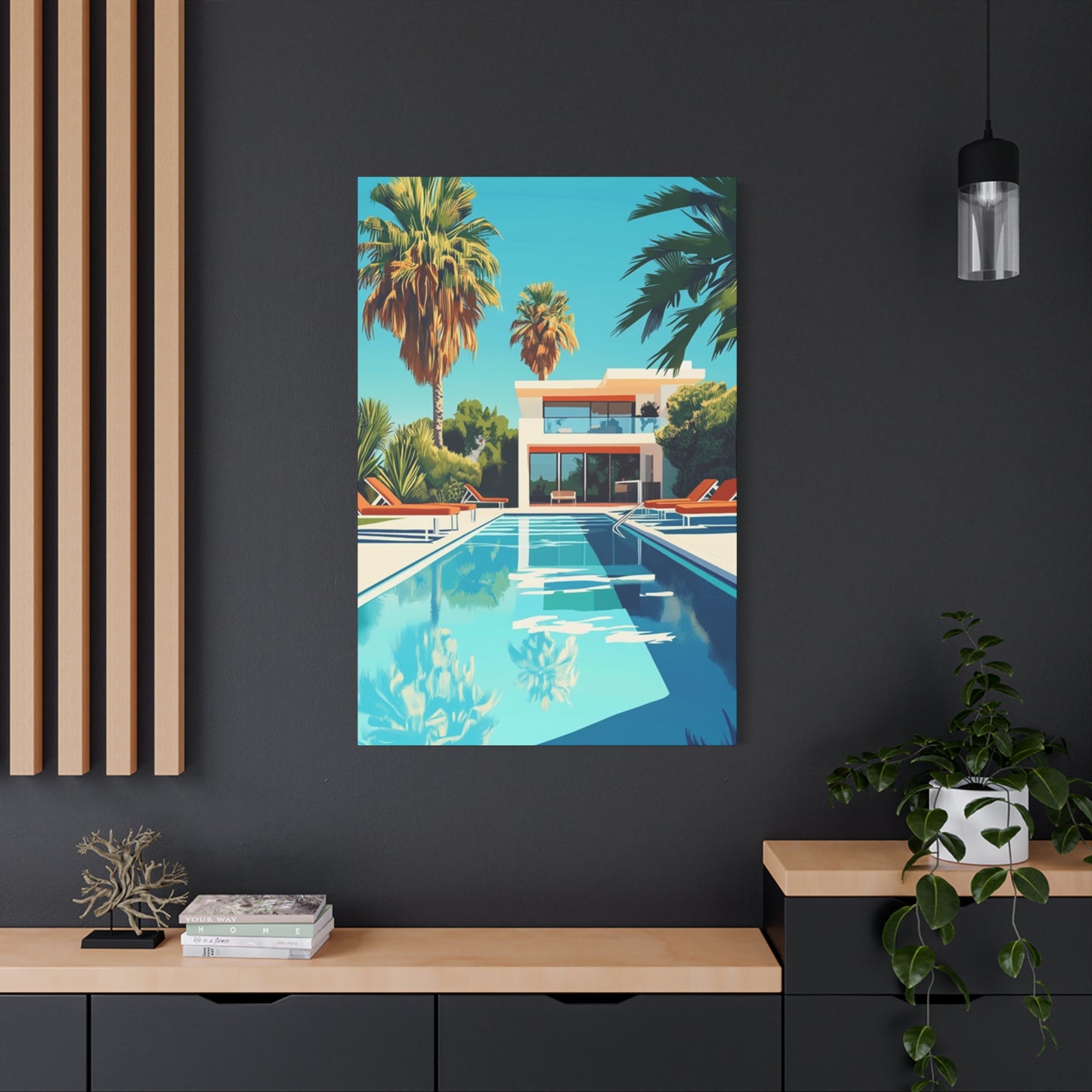 Long Swimming Pool In Resort Wall Art & Canvas Prints