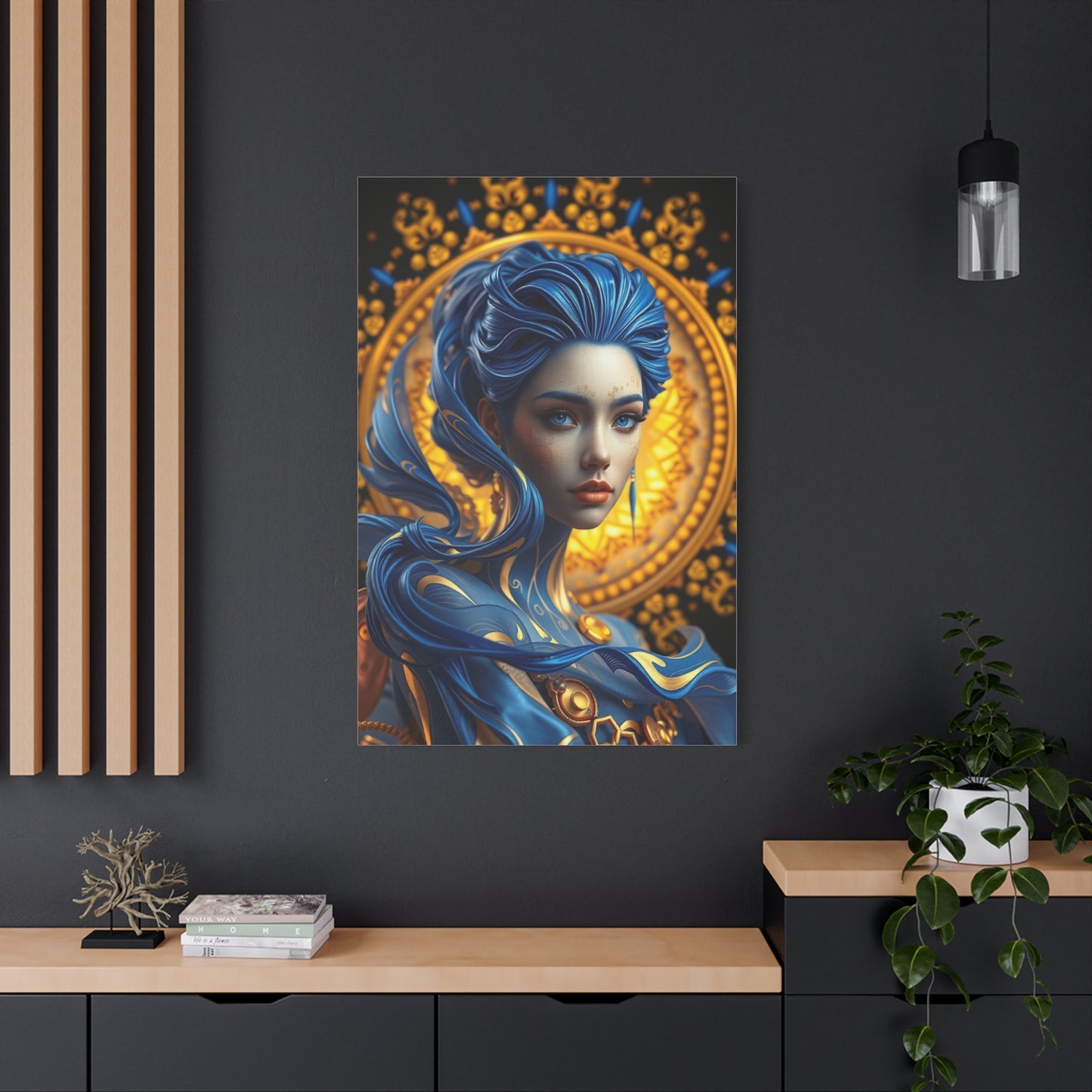 Blue & Gold Art Supreme Gallery Wall Art & Canvas Print