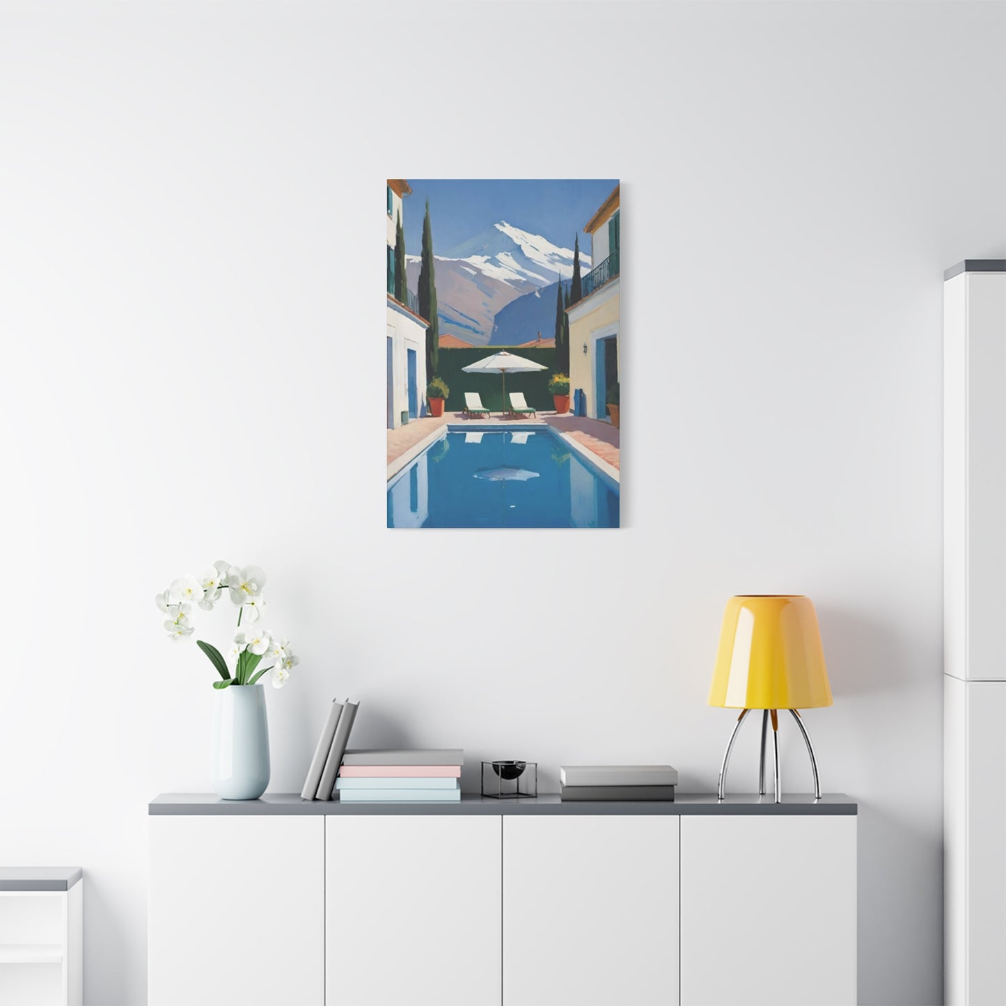 Swimming Pool In Resort With Mountain View Wall Art & Canvas Prints