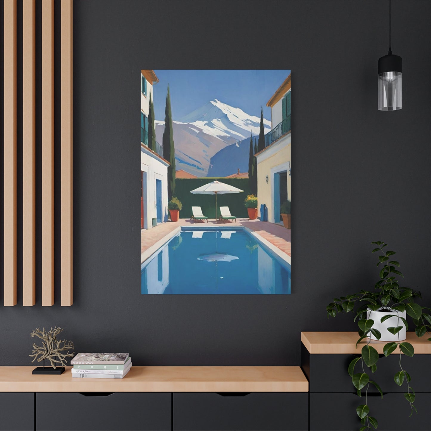 Swimming Pool In Resort With Mountain View Wall Art & Canvas Prints