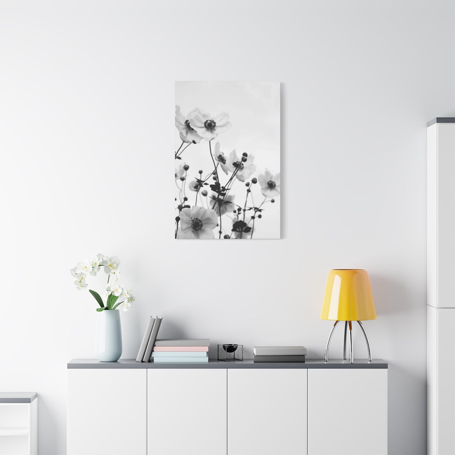 Black & White Small Flowers Wall Art & Canvas Prints