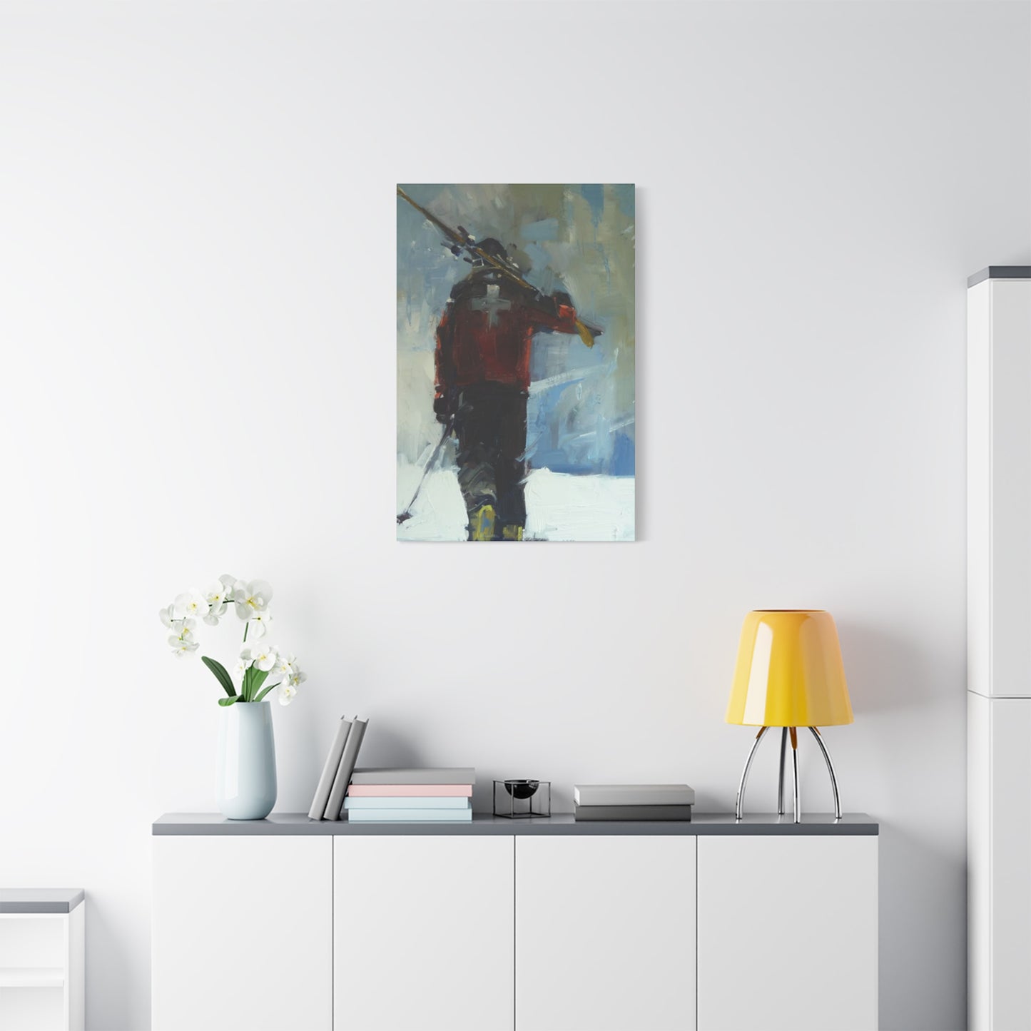 Skiing Man With Skies Wall Art & Canvas Prints
