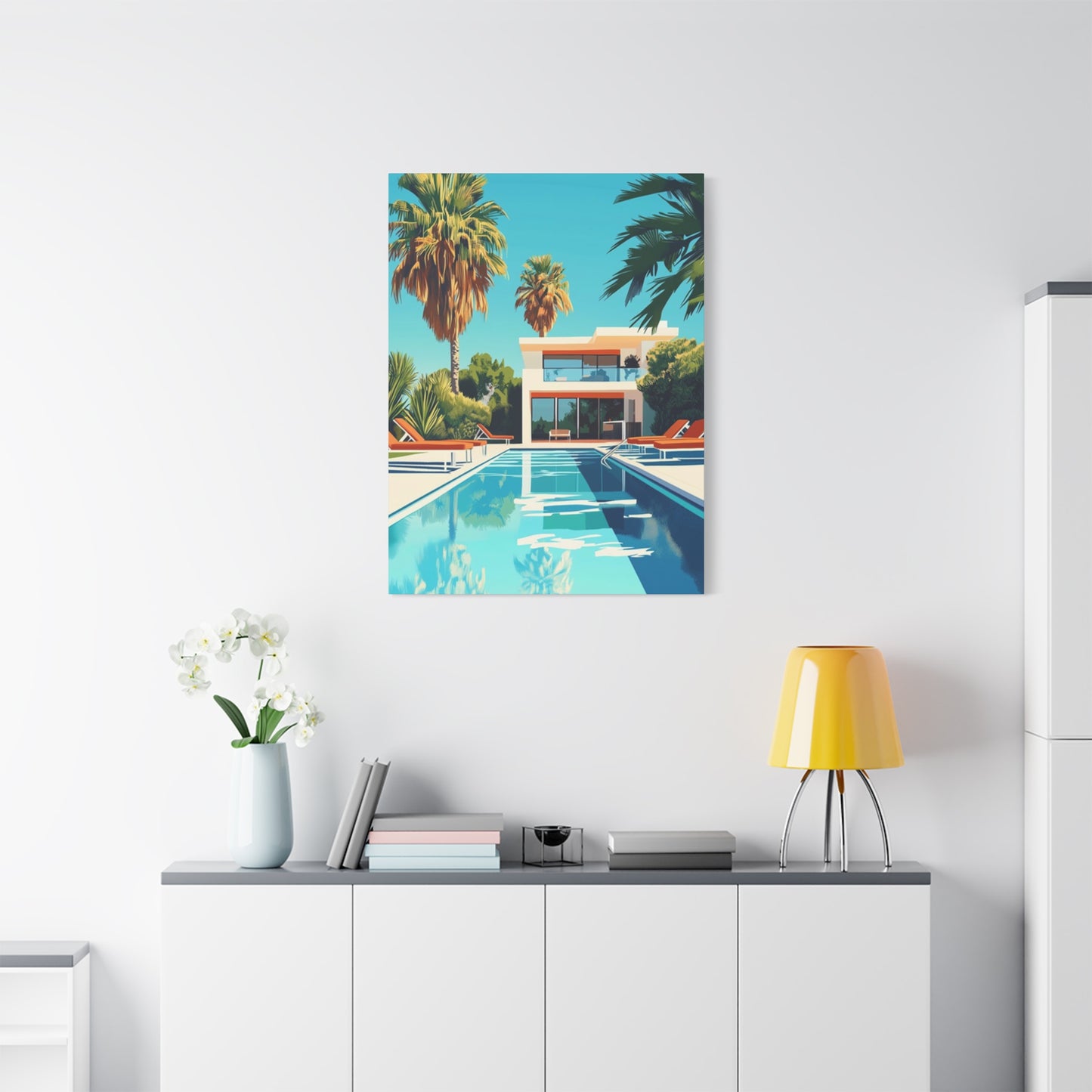 Long Swimming Pool In Resort Wall Art & Canvas Prints