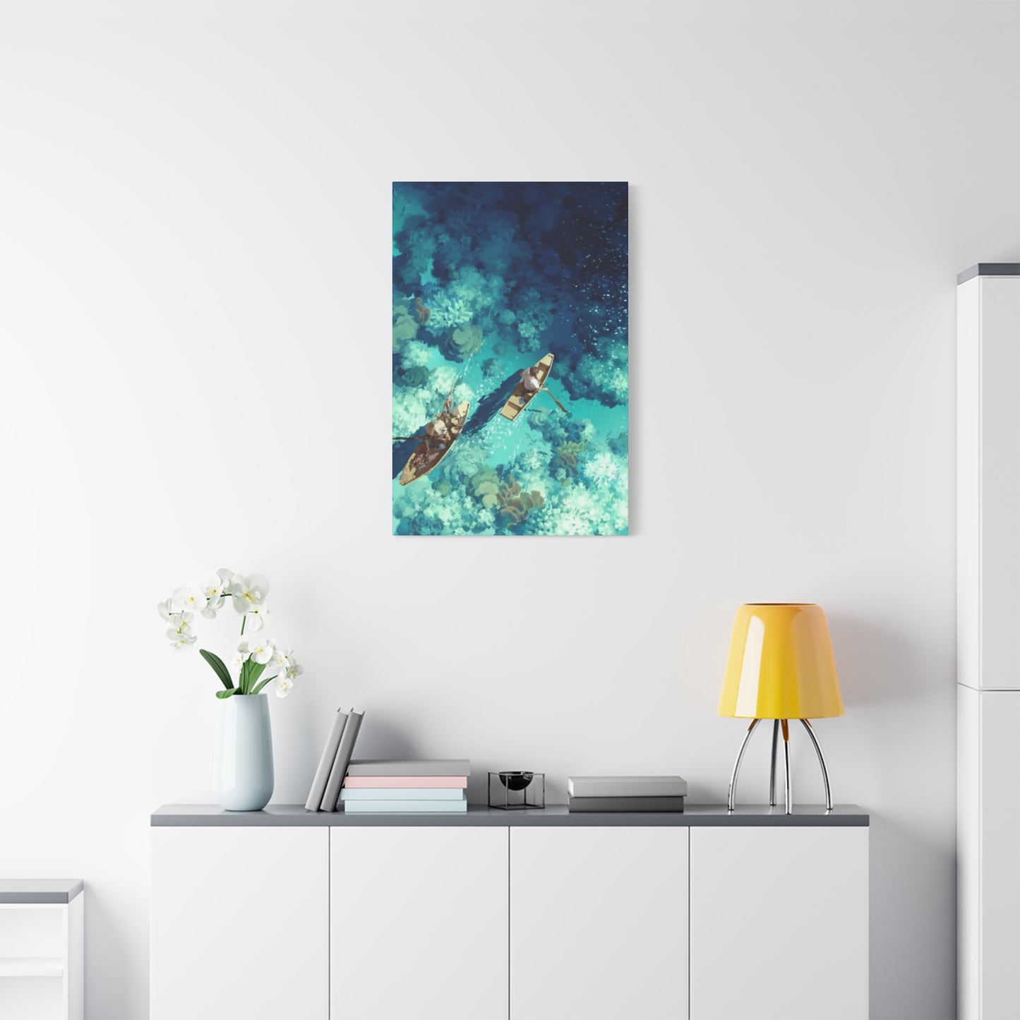 Boat in Sea 3d View Wall Art & Canvas Prints