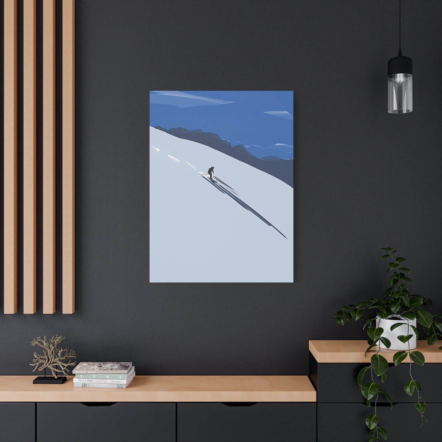 Skiing In Dense Snow Wall Art & Canvas Prints