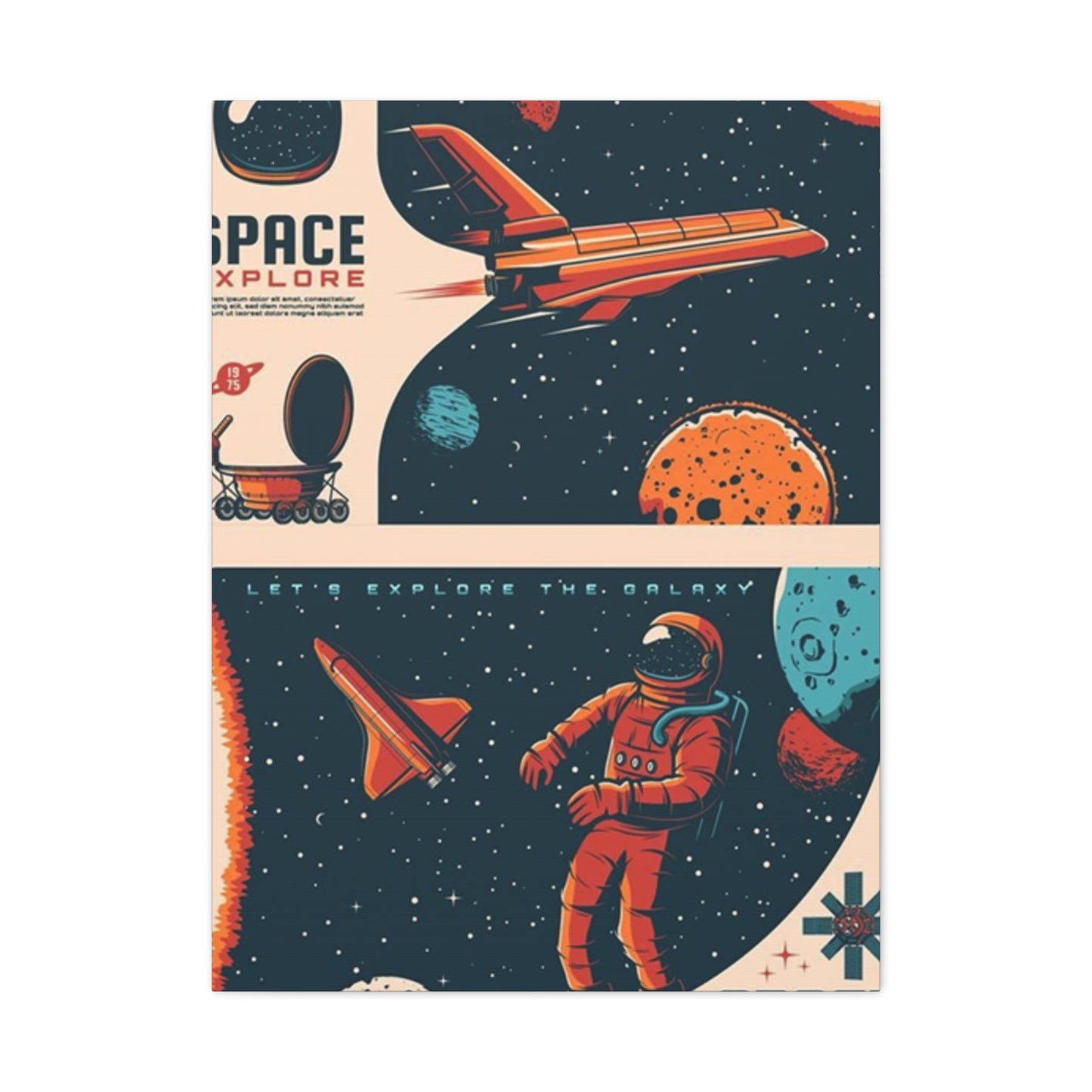 Space Explore Adventure Poster Wall Art & Canvas Prints