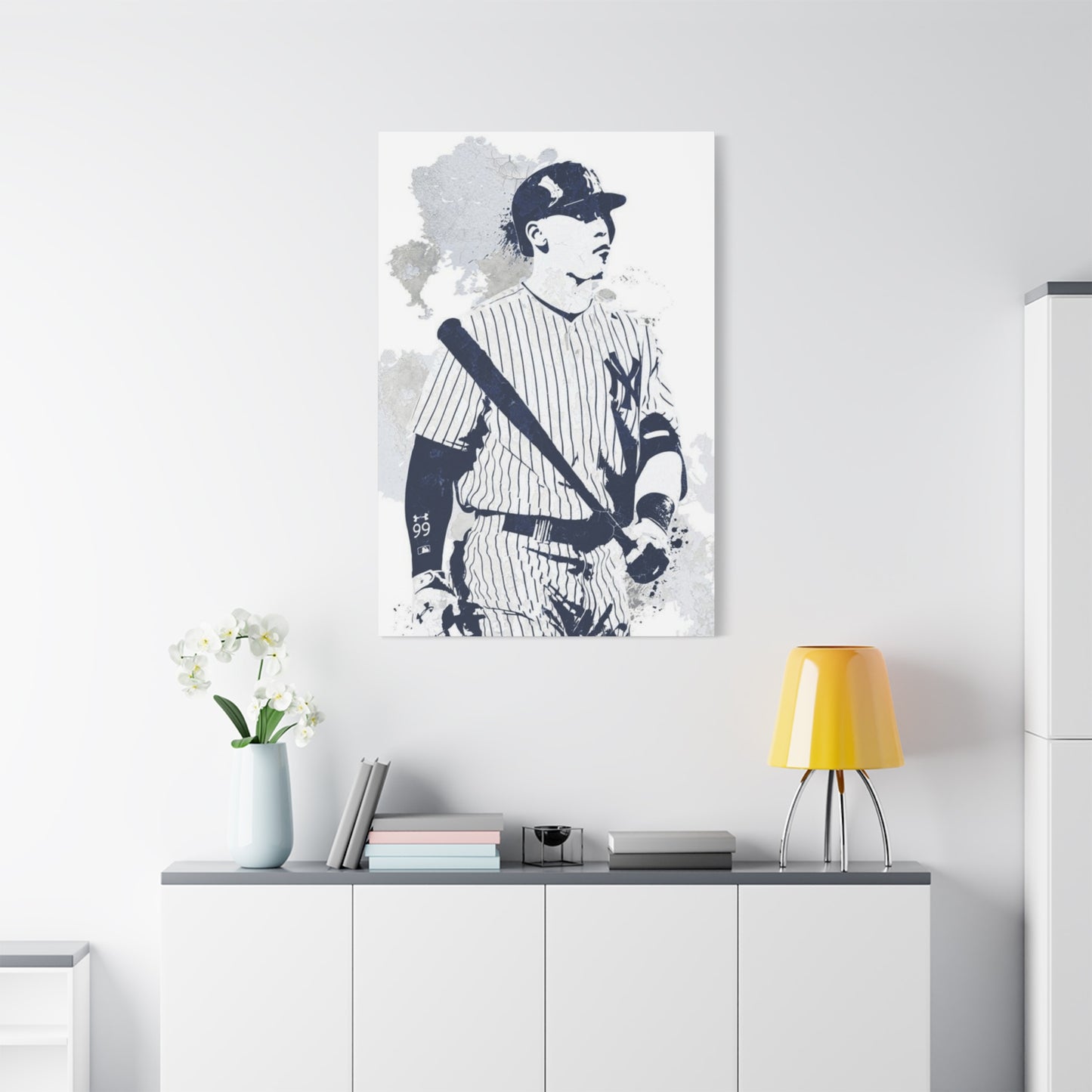 Blue Baseball Drawing Wall Art & Canvas Prints