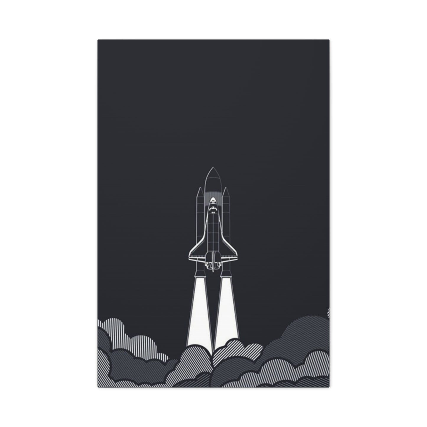 Dark Rocket Launch Poster Wall Art & Canvas Prints