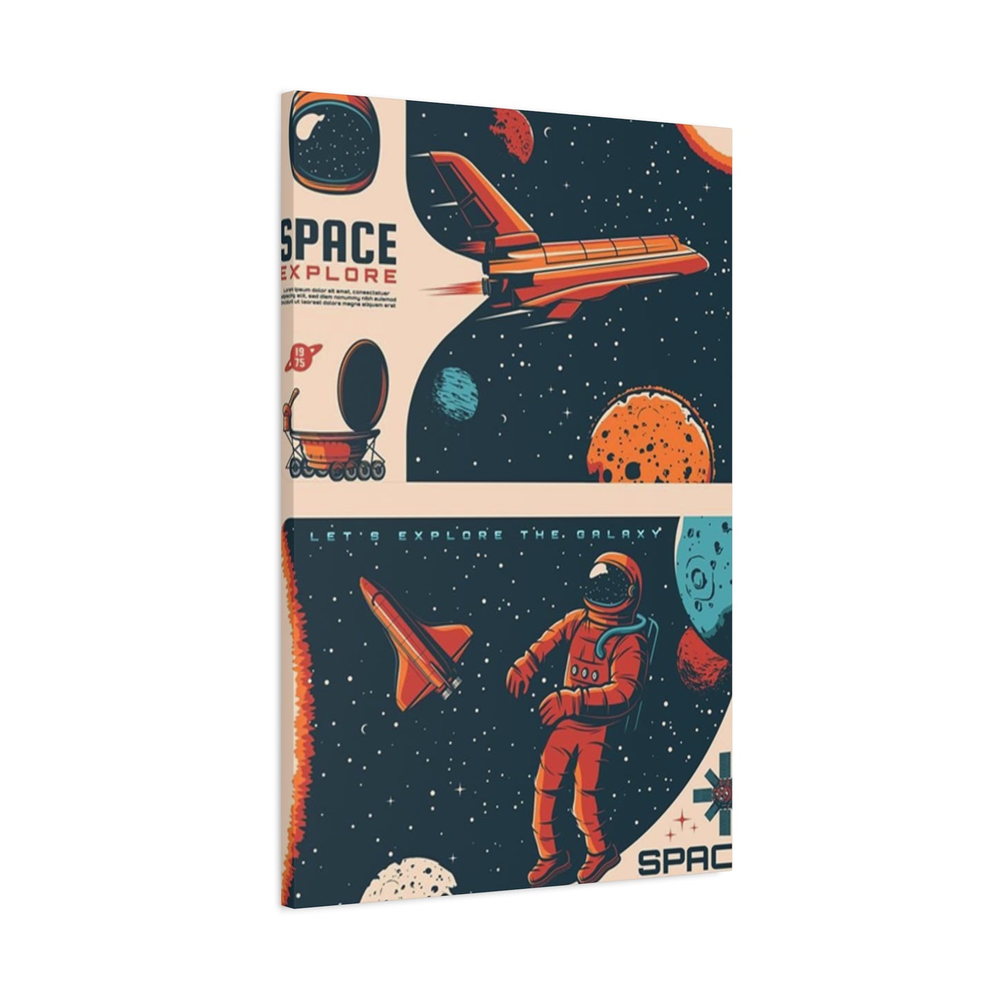 Space Explore Adventure Poster Wall Art & Canvas Prints
