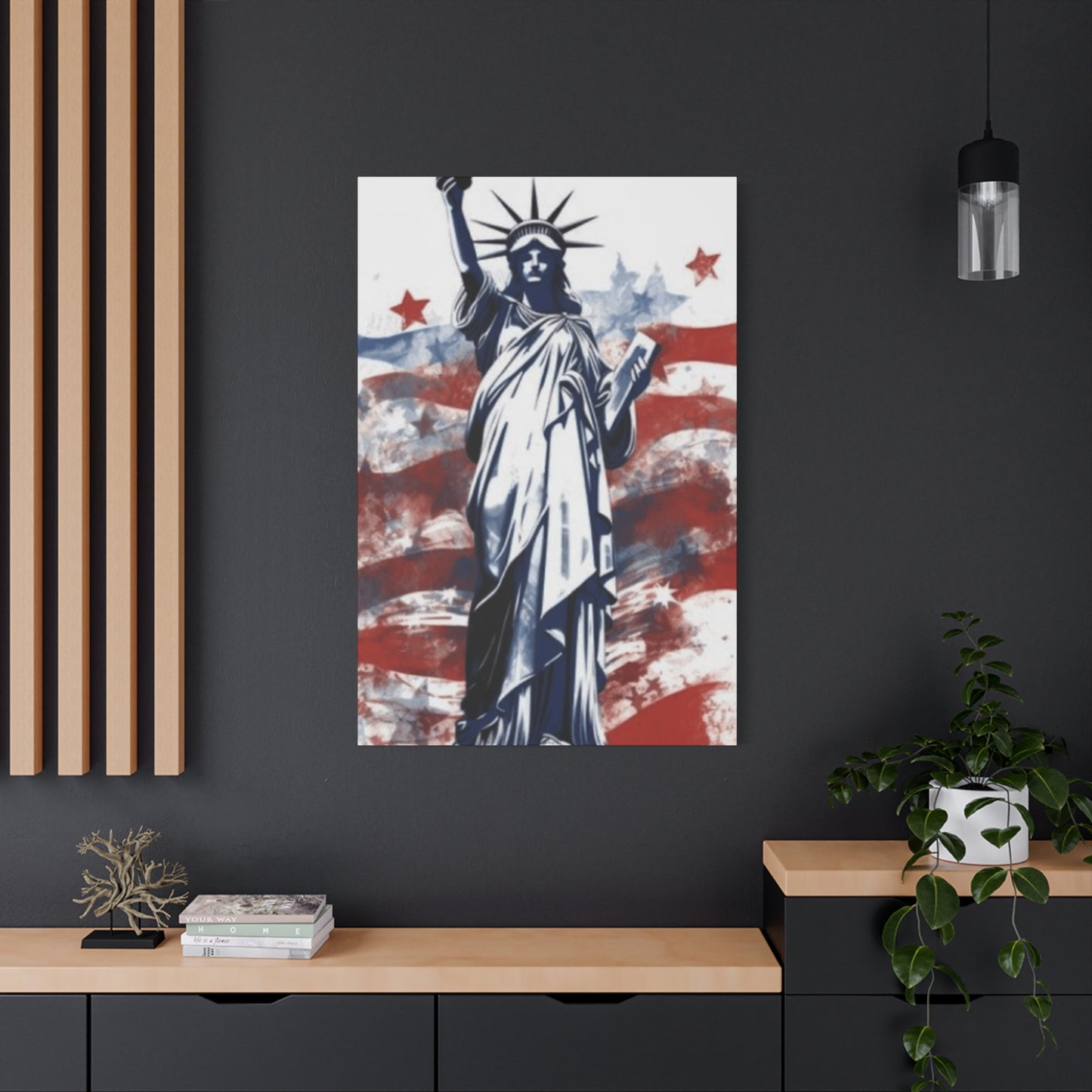Statue of Liberty and American Flag Wall Art & Canvas Prints