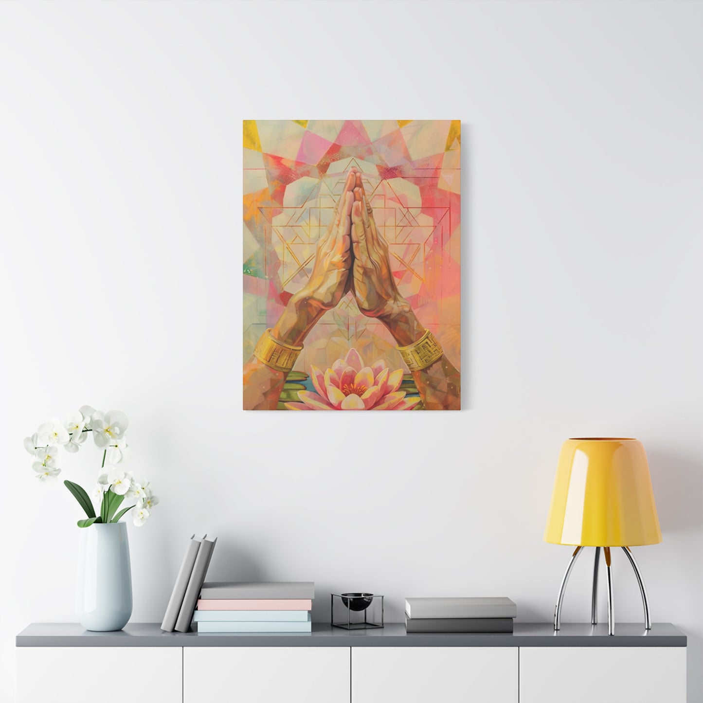 Namaste Gesture Painting Wall Art & Canvas Prints